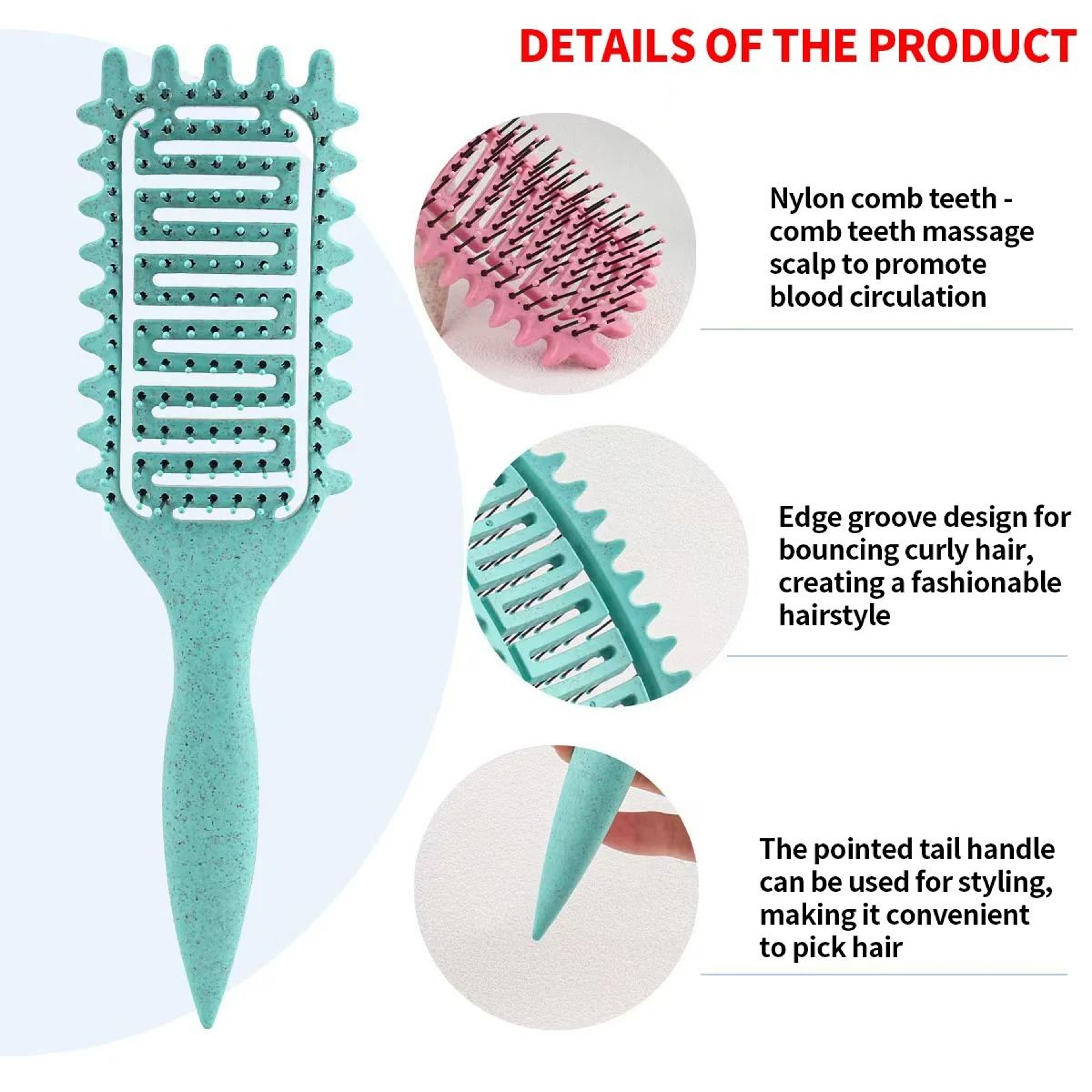 Curl Define Styling Brush  HollowOut Detangling Comb For Wet  Curly Hair 5