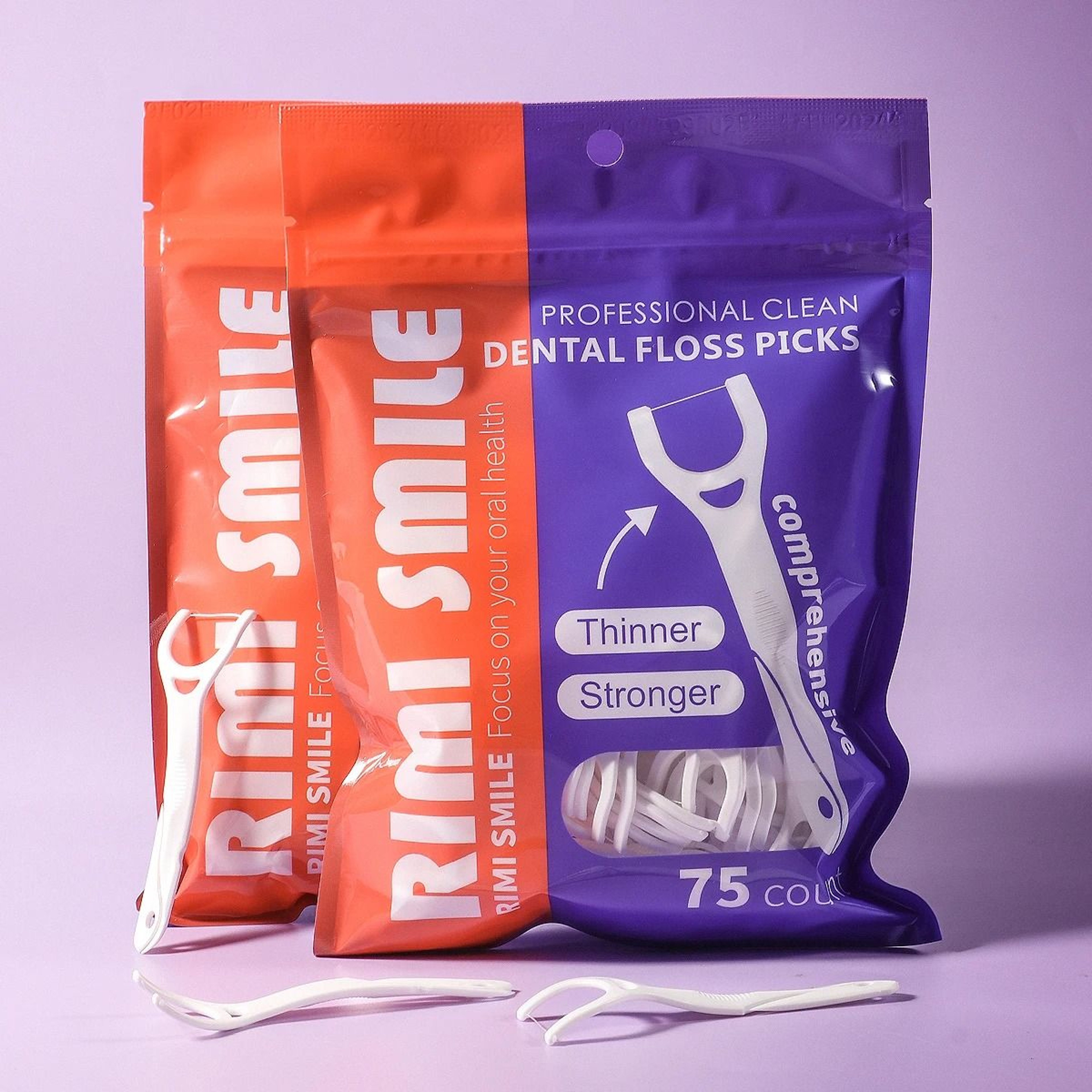 75PCS Professional Dental Floss Picks  HighTenacity Posterior Floss Rods 0