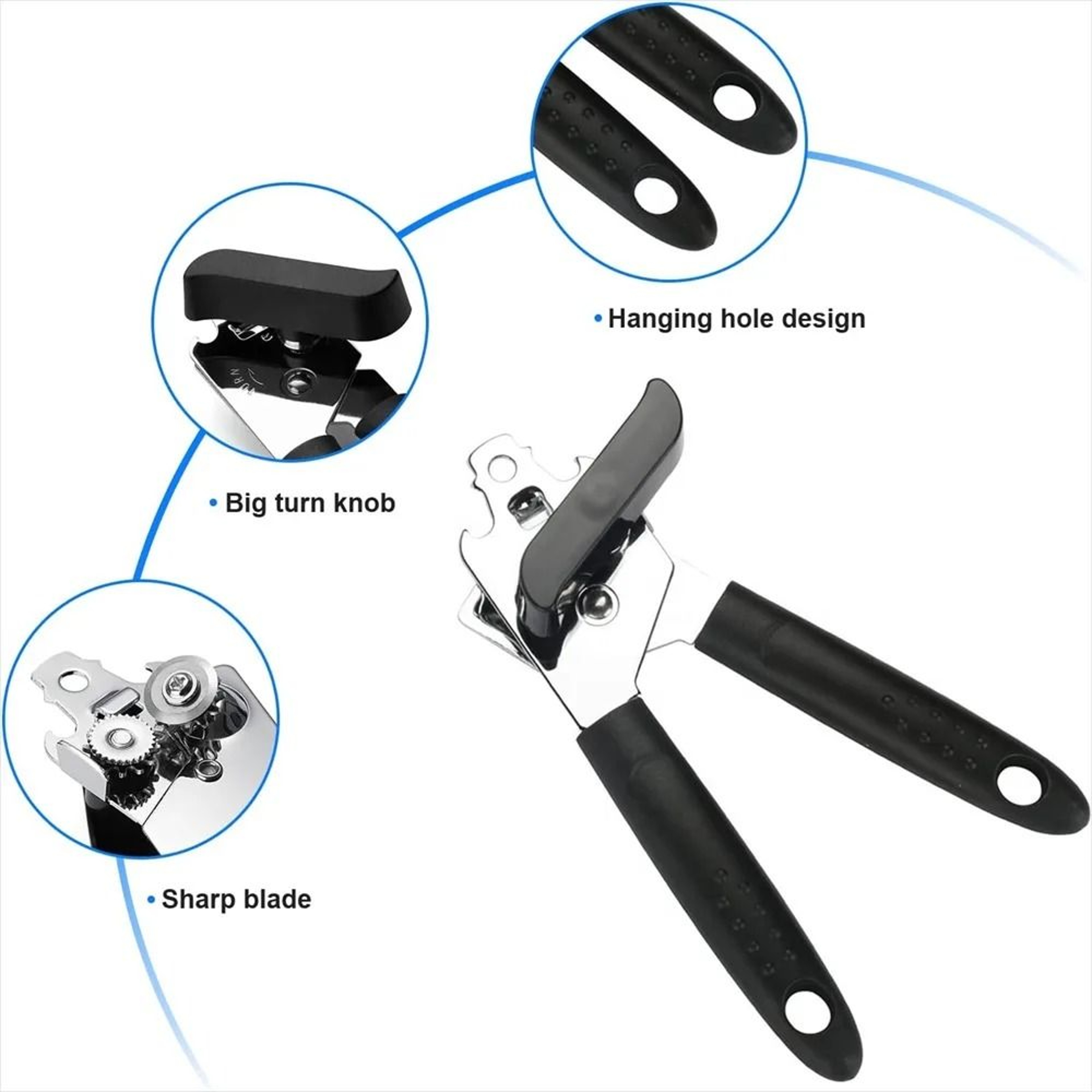 Professional Manual Can Opener  HeavyDuty Stainless Steel With Ergonomic Comfort Grip 2