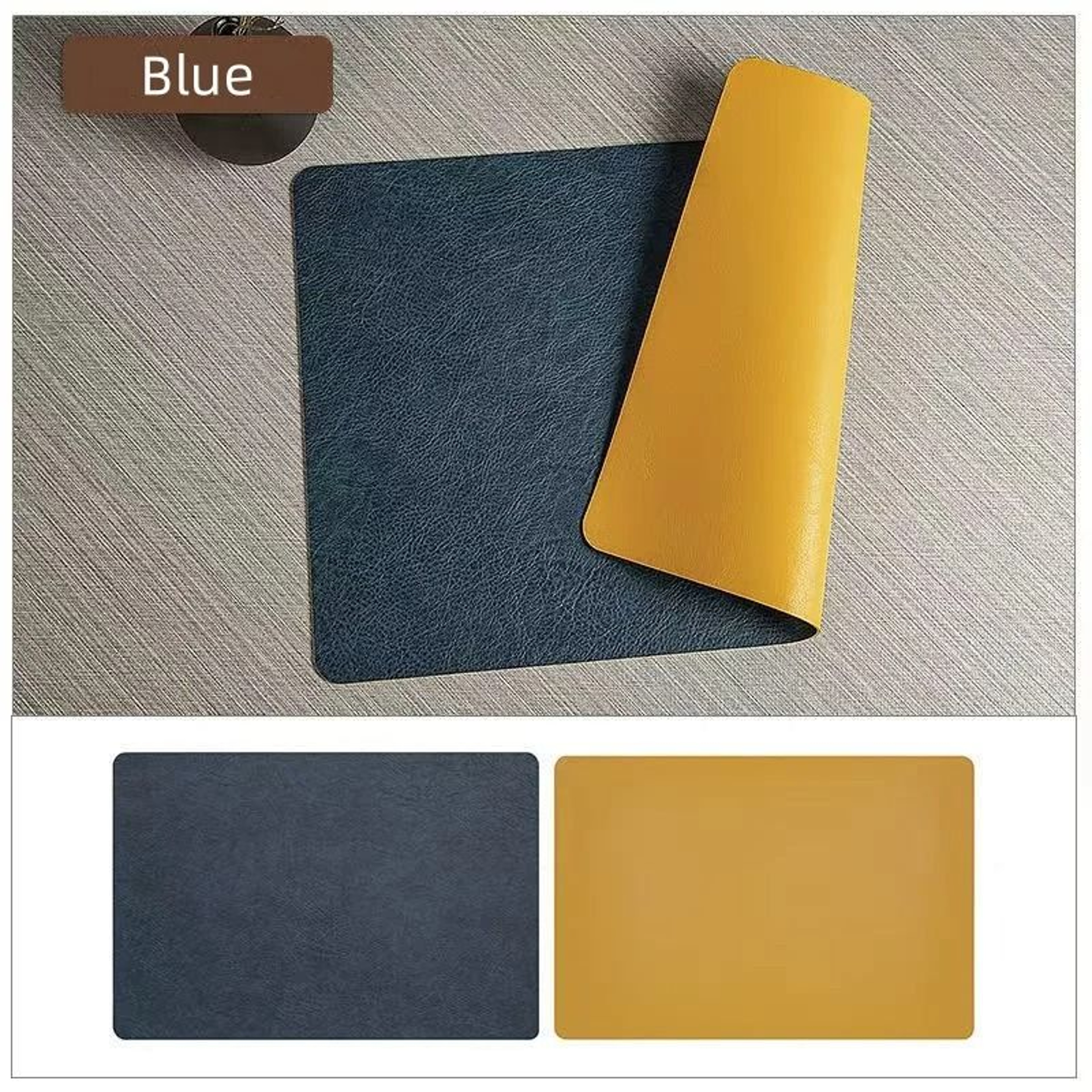 Premium Faux Leather Placemats  DoubleSided HeatResistant  Waterproof Dining Set 9