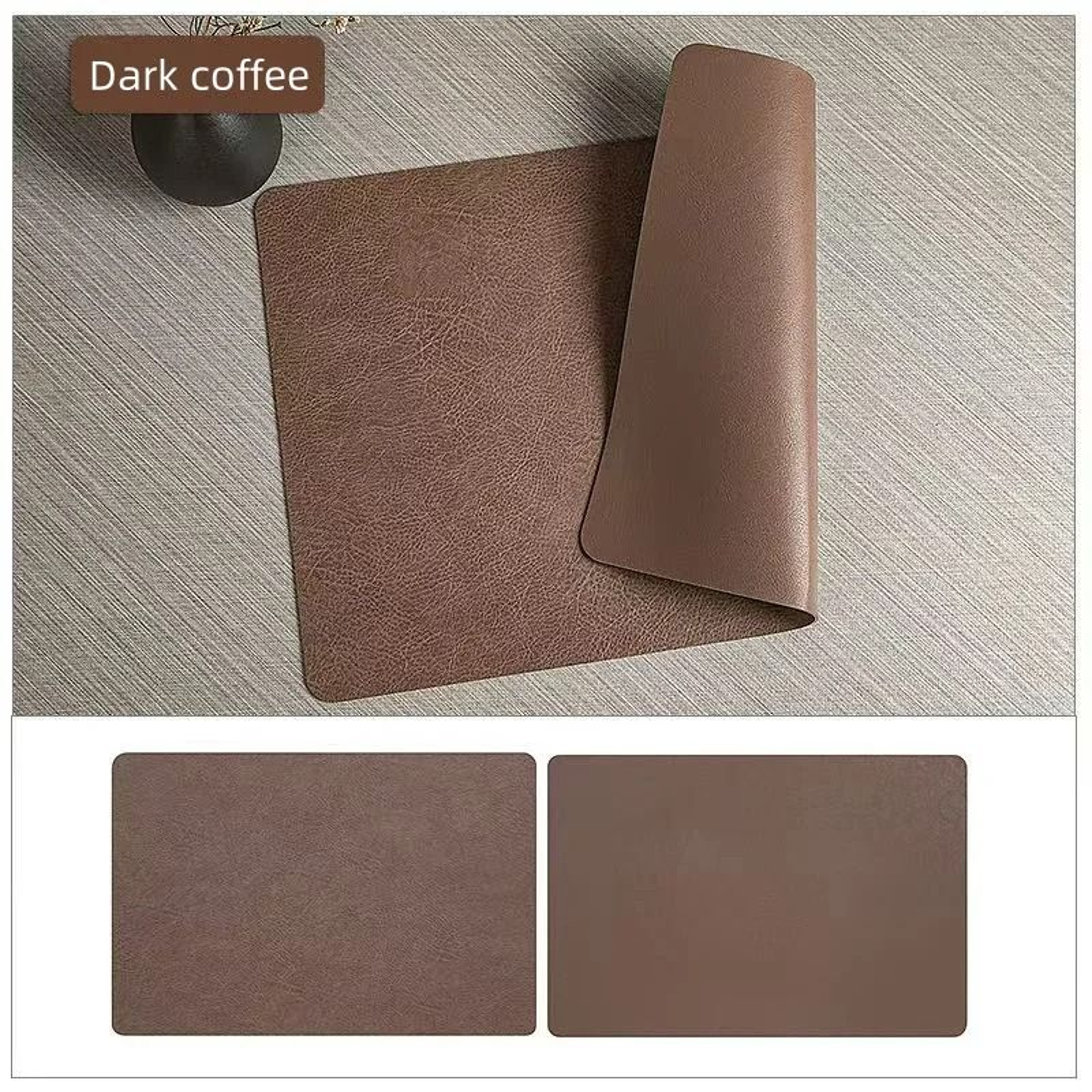 Premium Faux Leather Placemats  DoubleSided HeatResistant  Waterproof Dining Set 11