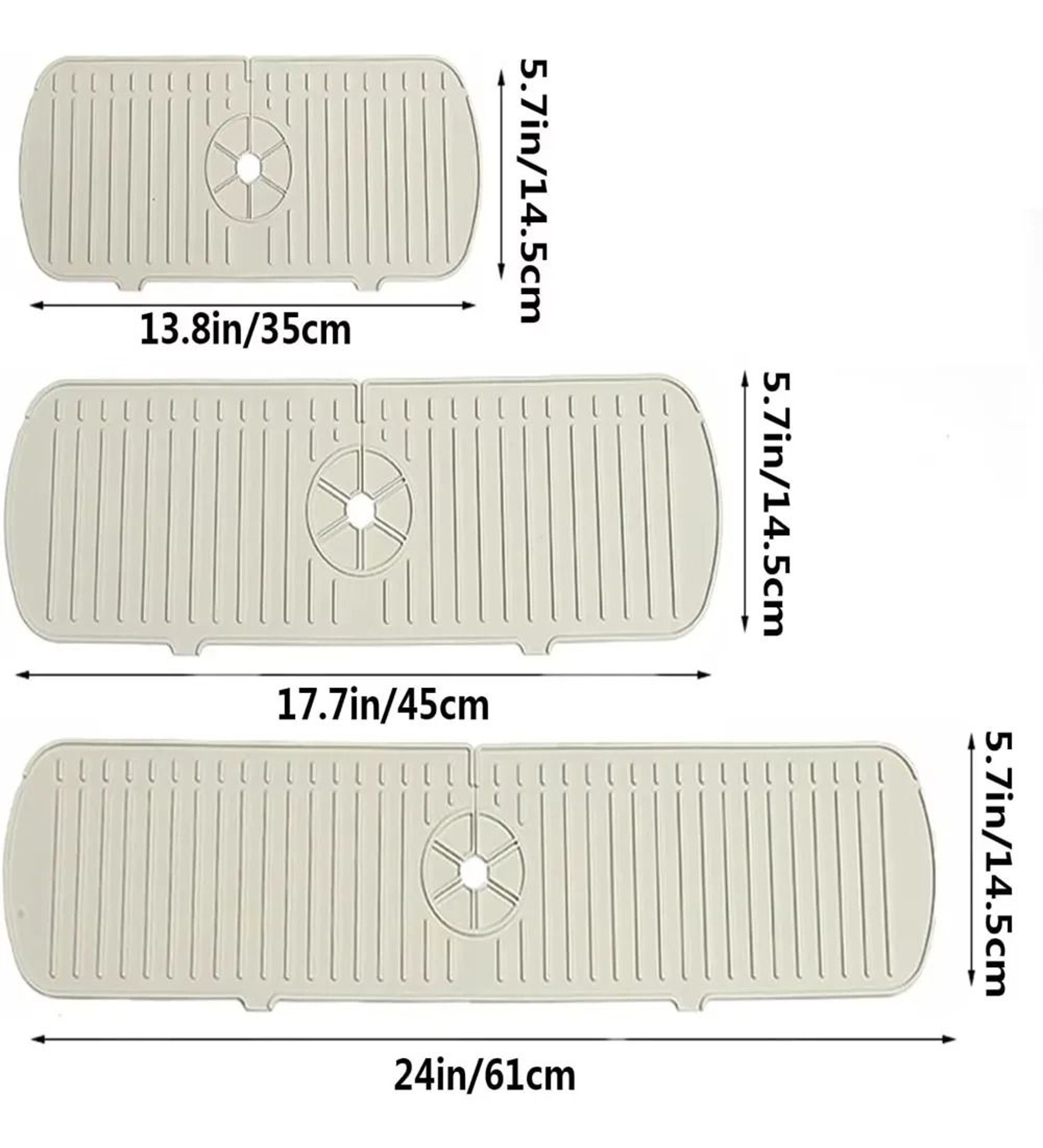 Kitchen Silicone Faucet Mat  Water Ripple Sink Splash Pad  Bathroom Countertop Protector 1