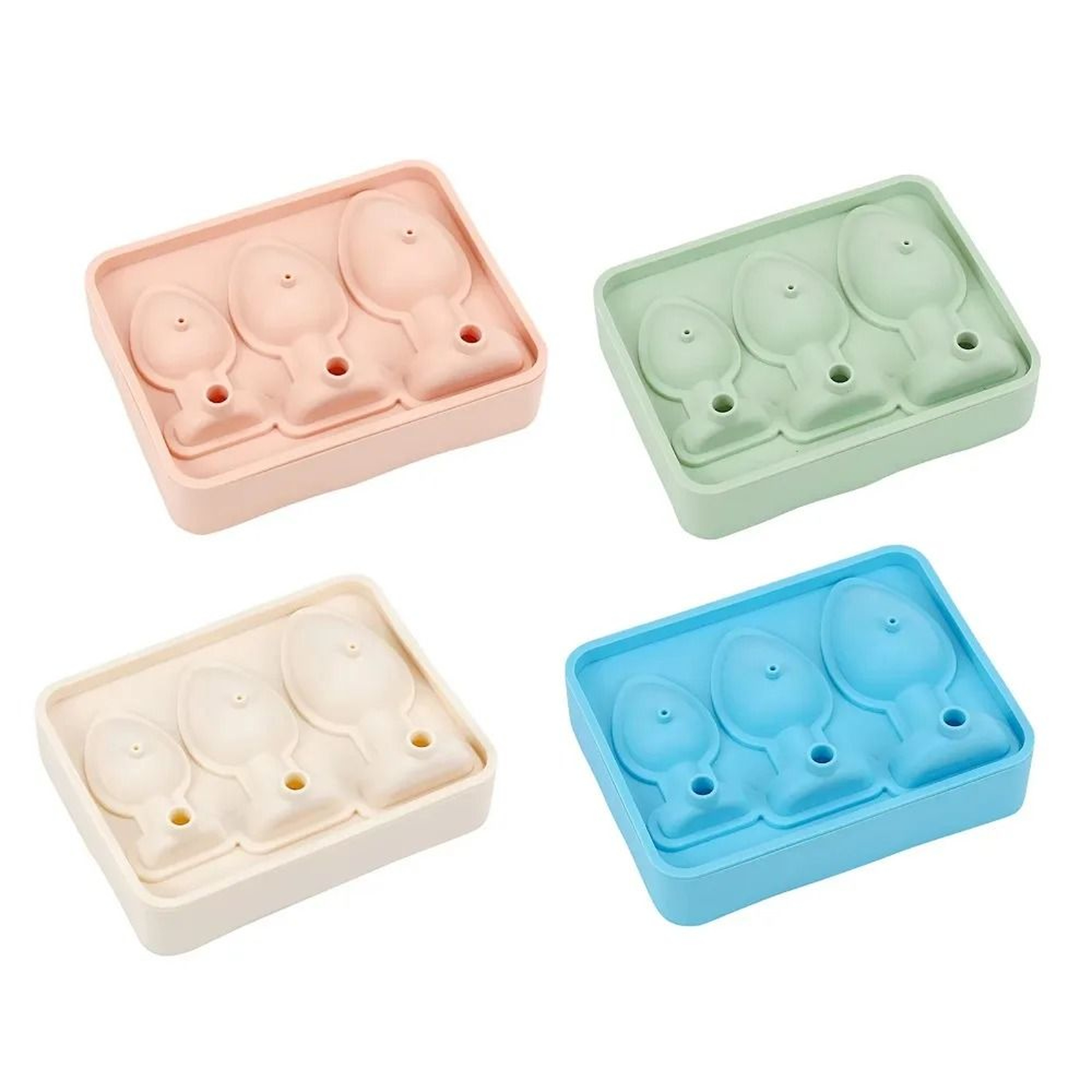 Premium Funny Silicone Ice Cube Maker  EasyFill LeakProof Tray With Lid 4