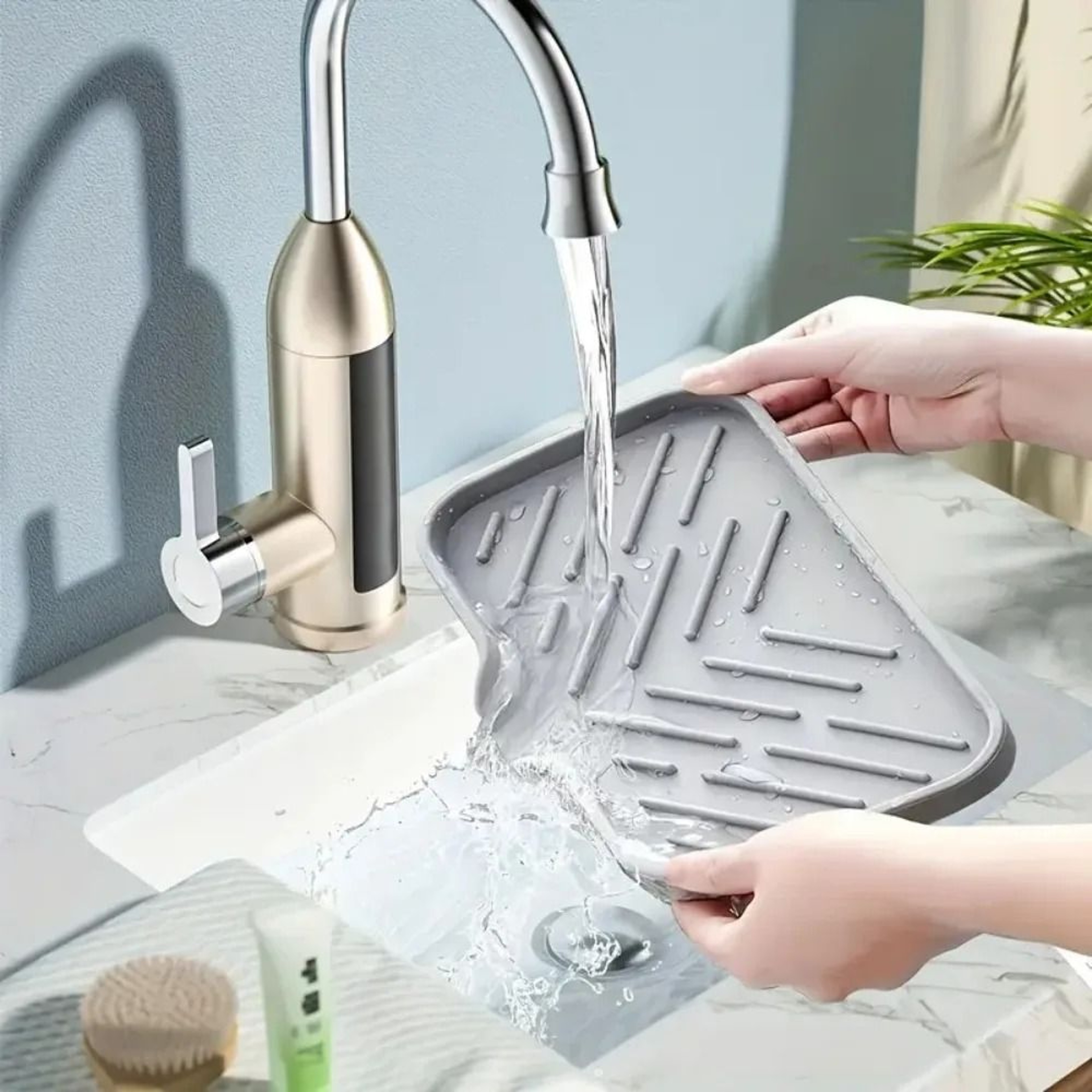 Premium Silicone Sink Organizer  Durable Kitchen Soap Tray  Sponge Holder 2