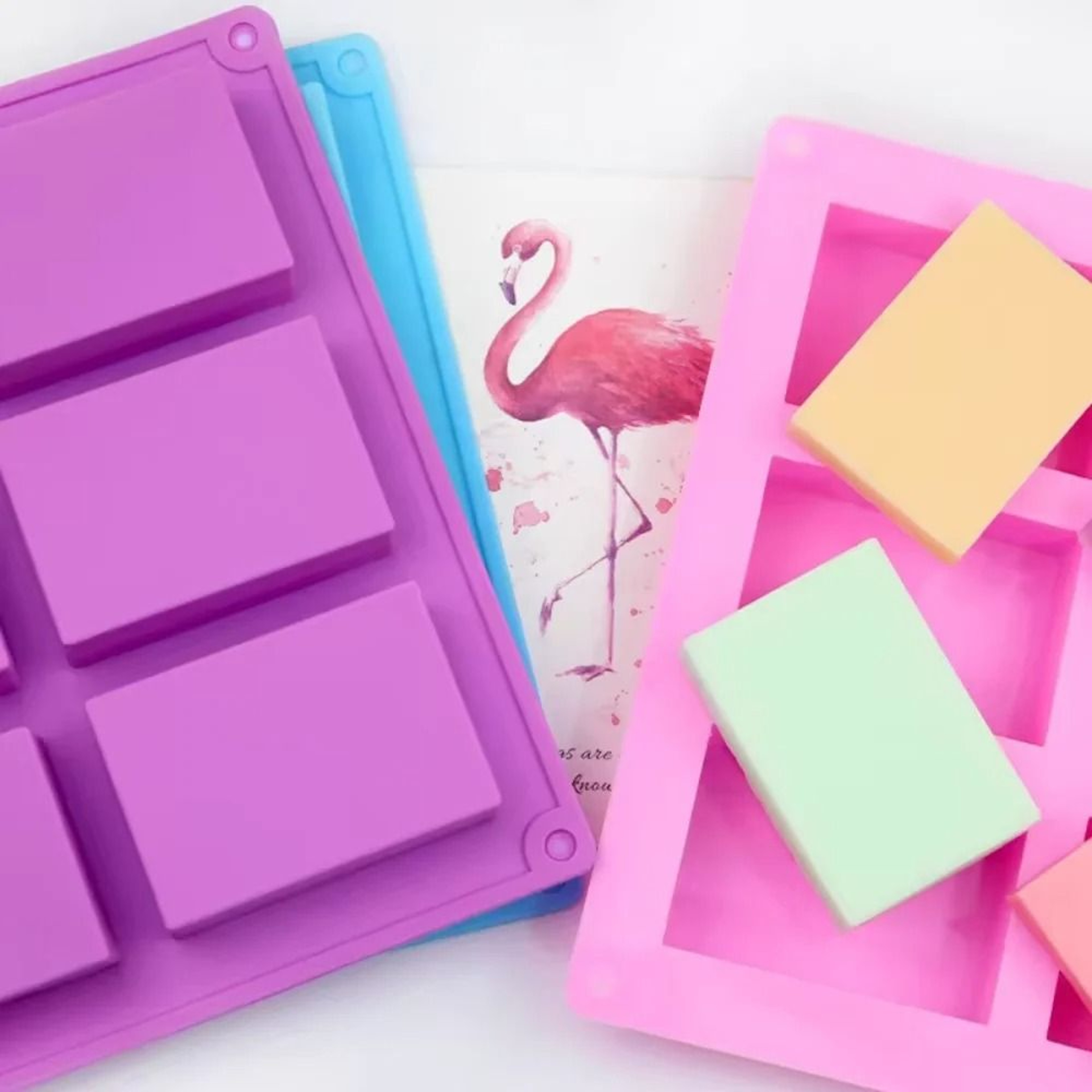 Square Silicone Soap  Baking Mold  6Compartment NonStick Brownie  Cupcake Pan 2