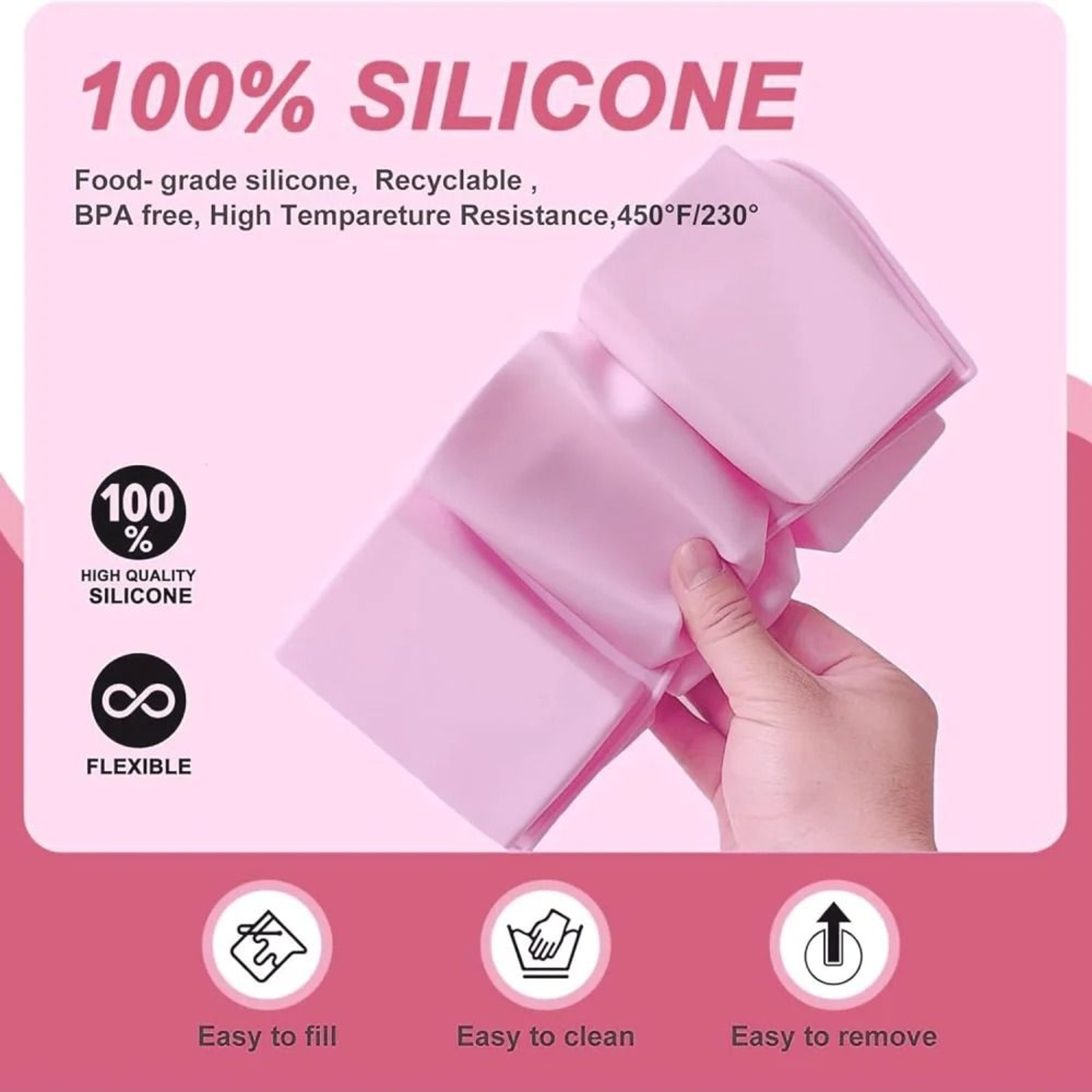 Square Silicone Soap  Baking Mold  6Compartment NonStick Brownie  Cupcake Pan 3