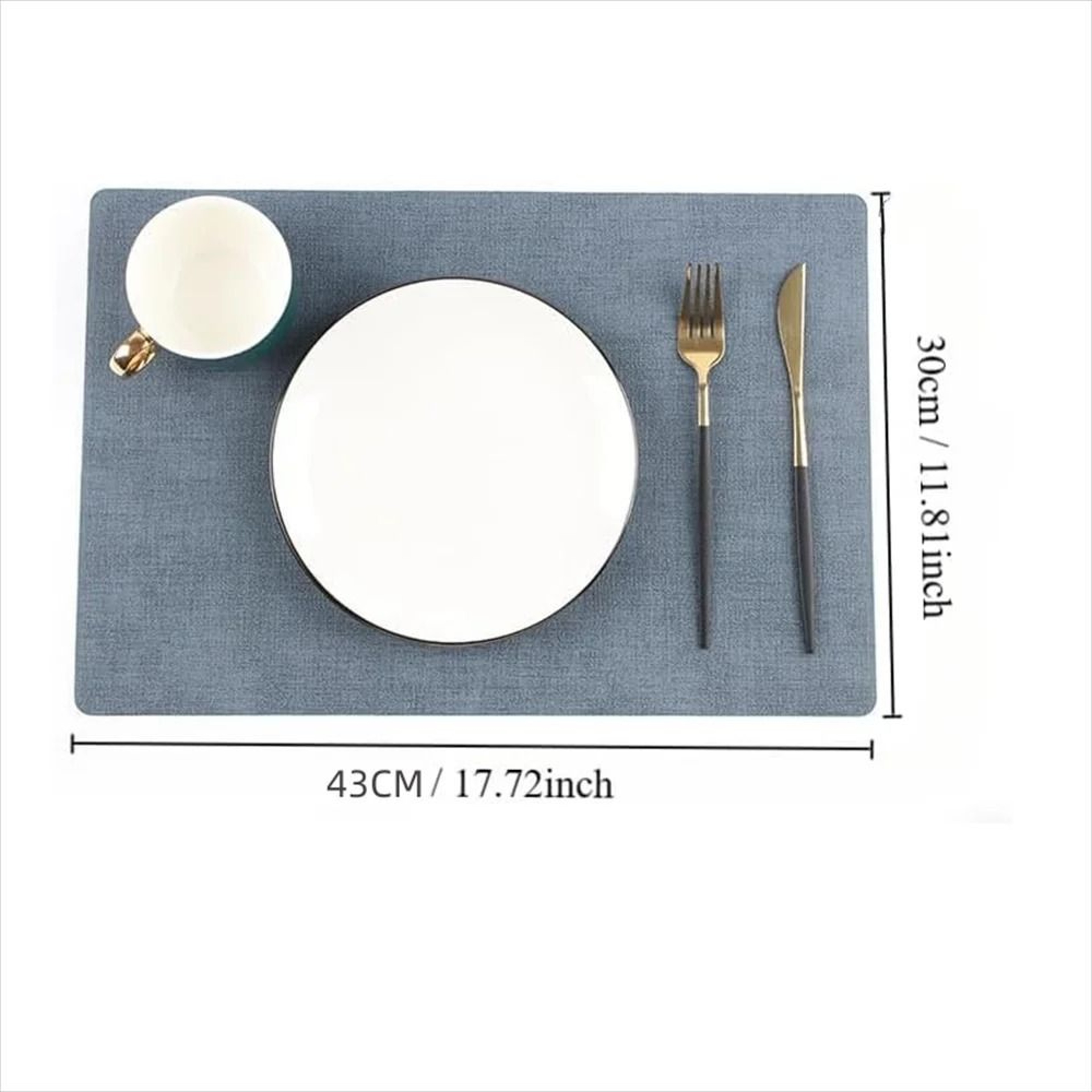 Premium Leather Table Place Mats  DualSided Cloth Pattern HeatResistant  Waterproof Dining Mats 1
