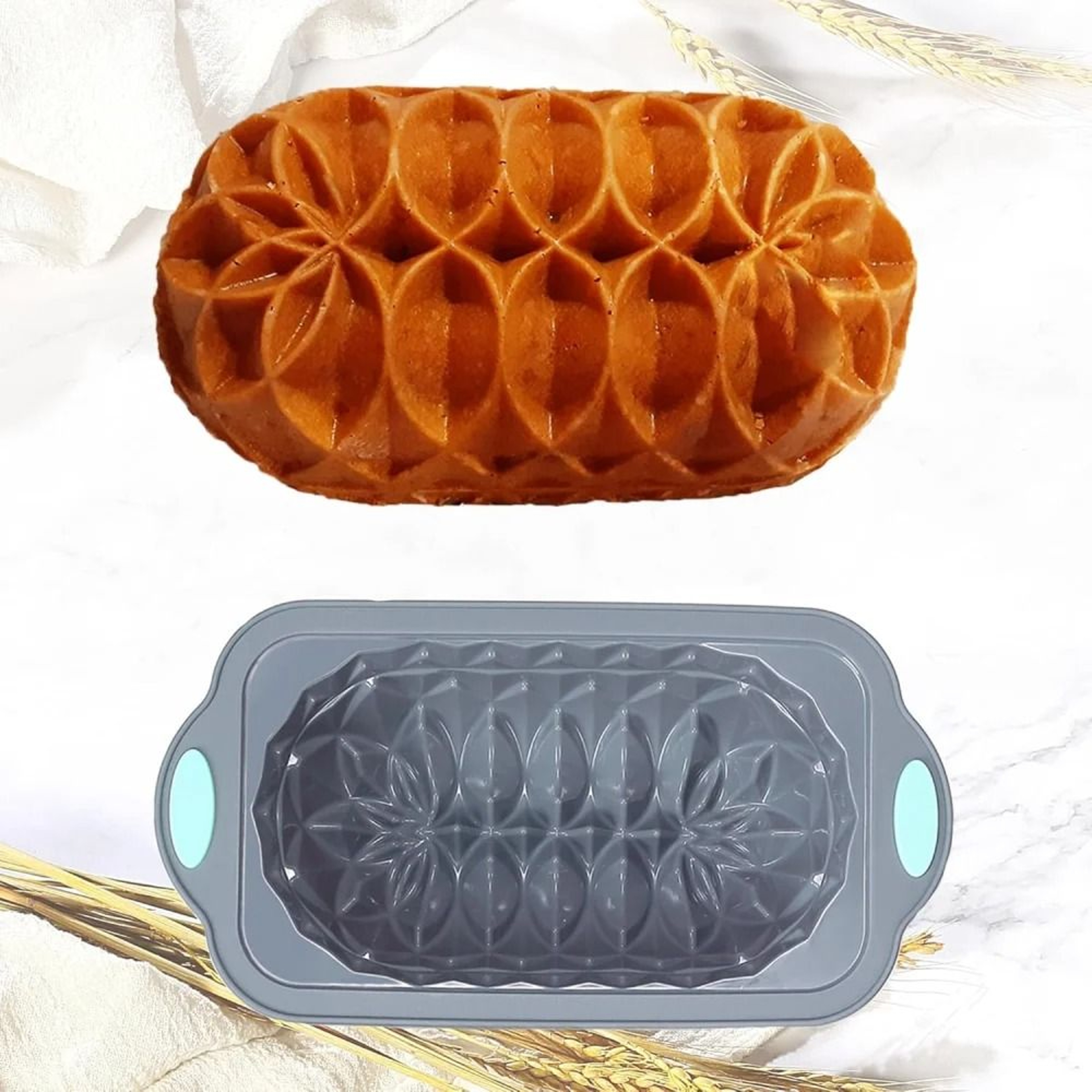 Premium Silicone Baking Tray Set  NonStick Cake  Loaf Molds For Breads Roasts And Desserts 6