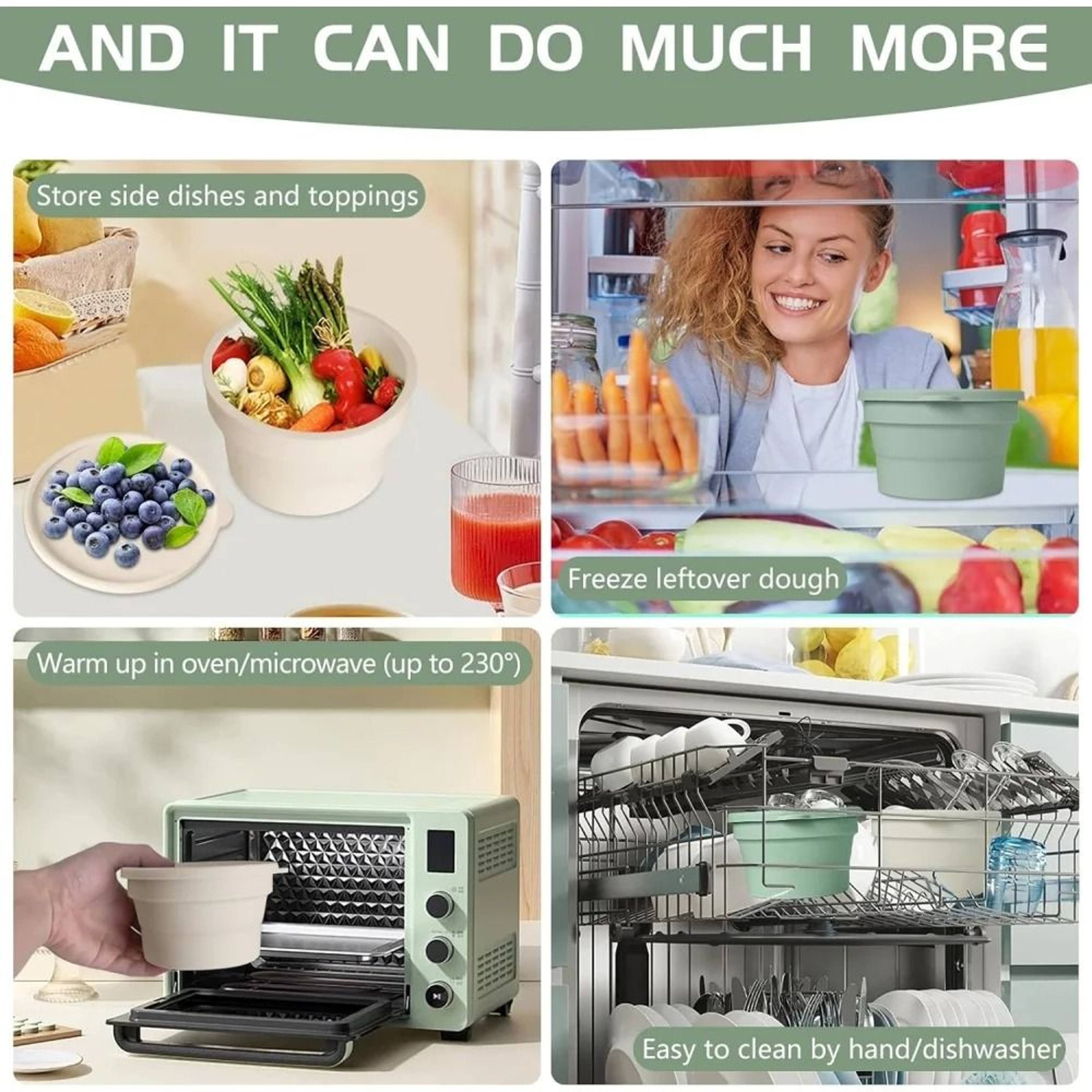 Premium Silicone Pizza Dough Proofing Box  Foldable NonStick Fermentation Basket With Lid 5
