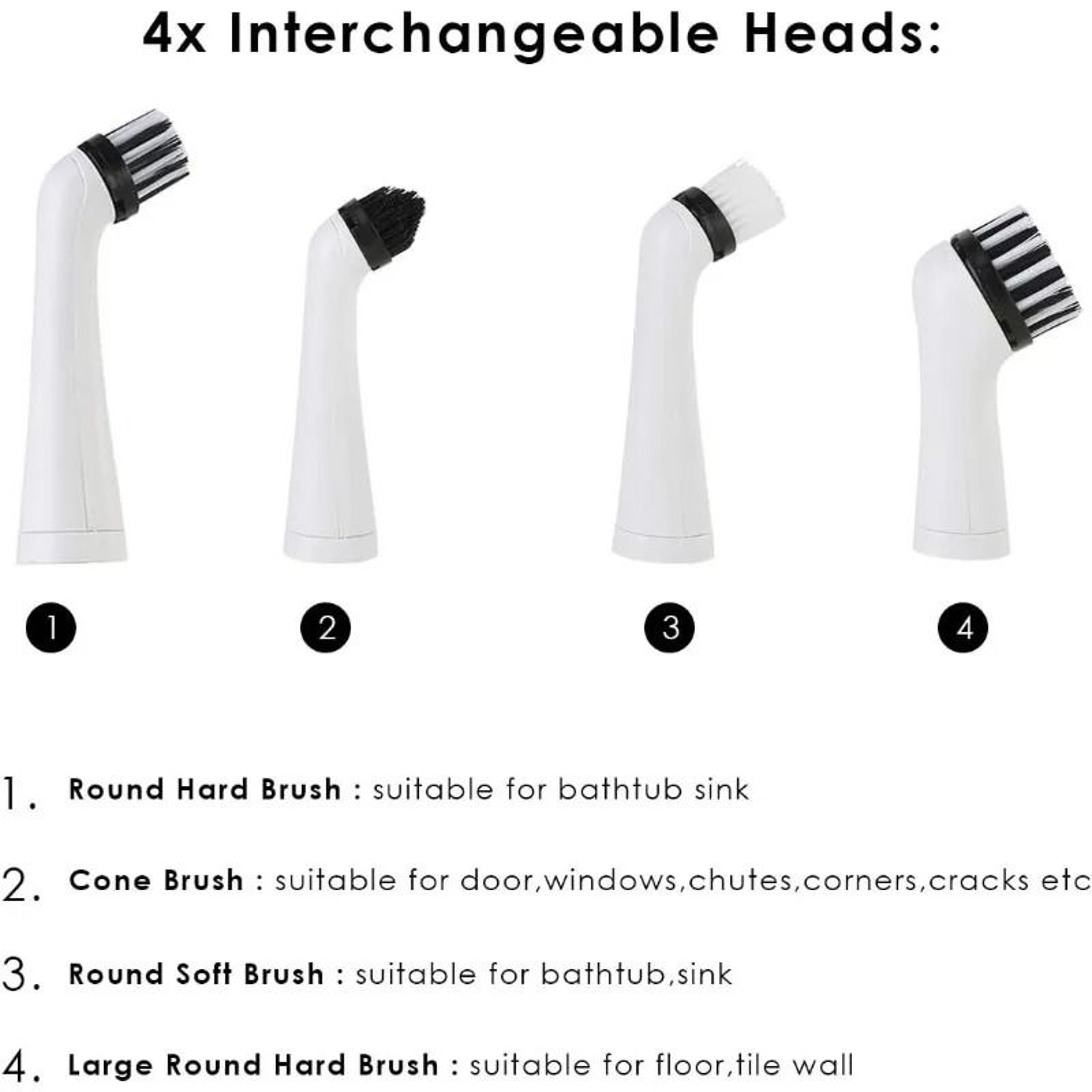 4in1 Electric Power Scrubber  Cordless Oscillating Cleaning Brush For Kitchen  Bathroom 3