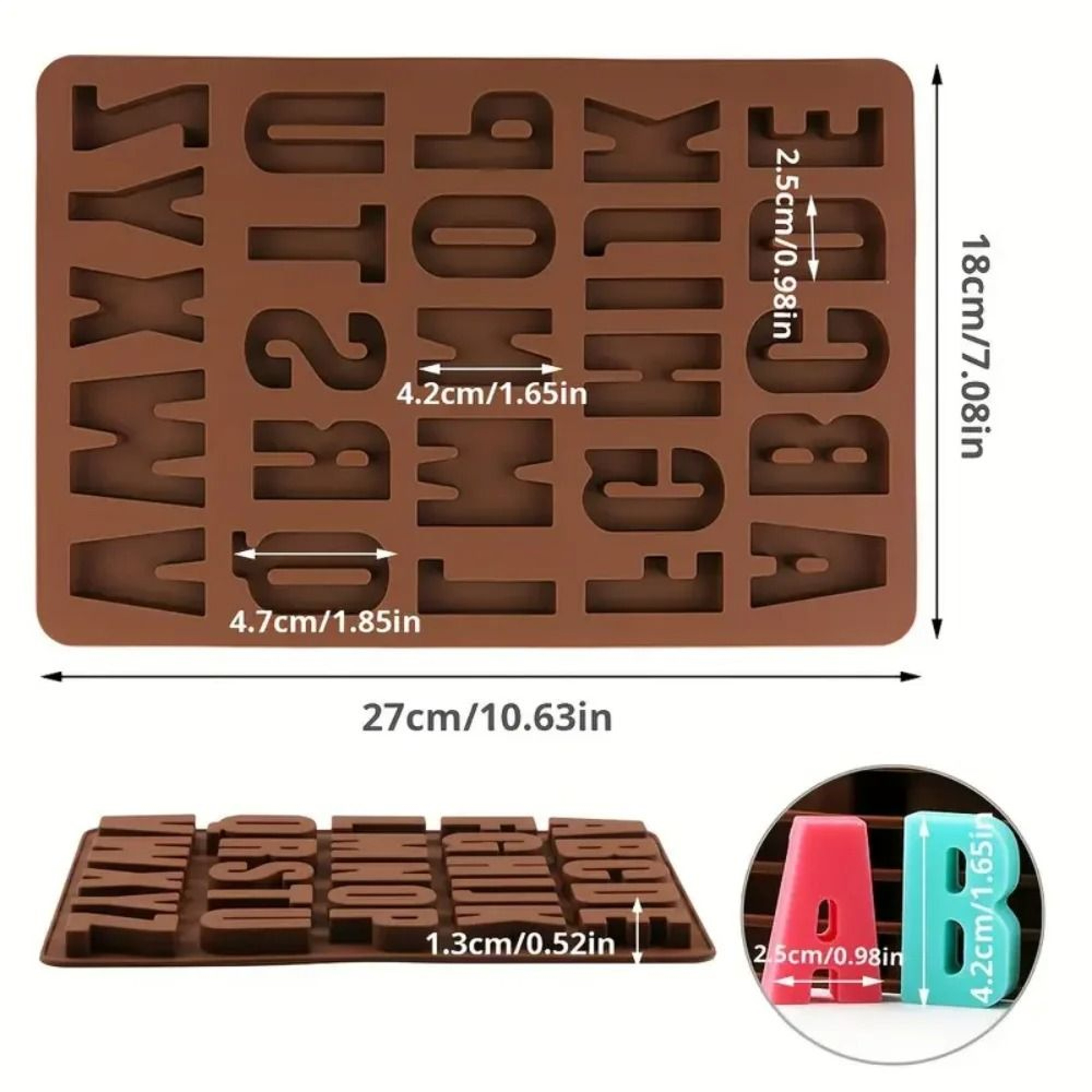 Premium 26Letter Silicone Chocolate  Candy Mold  Large Depth Alphabet Tray For DIY Baking 1