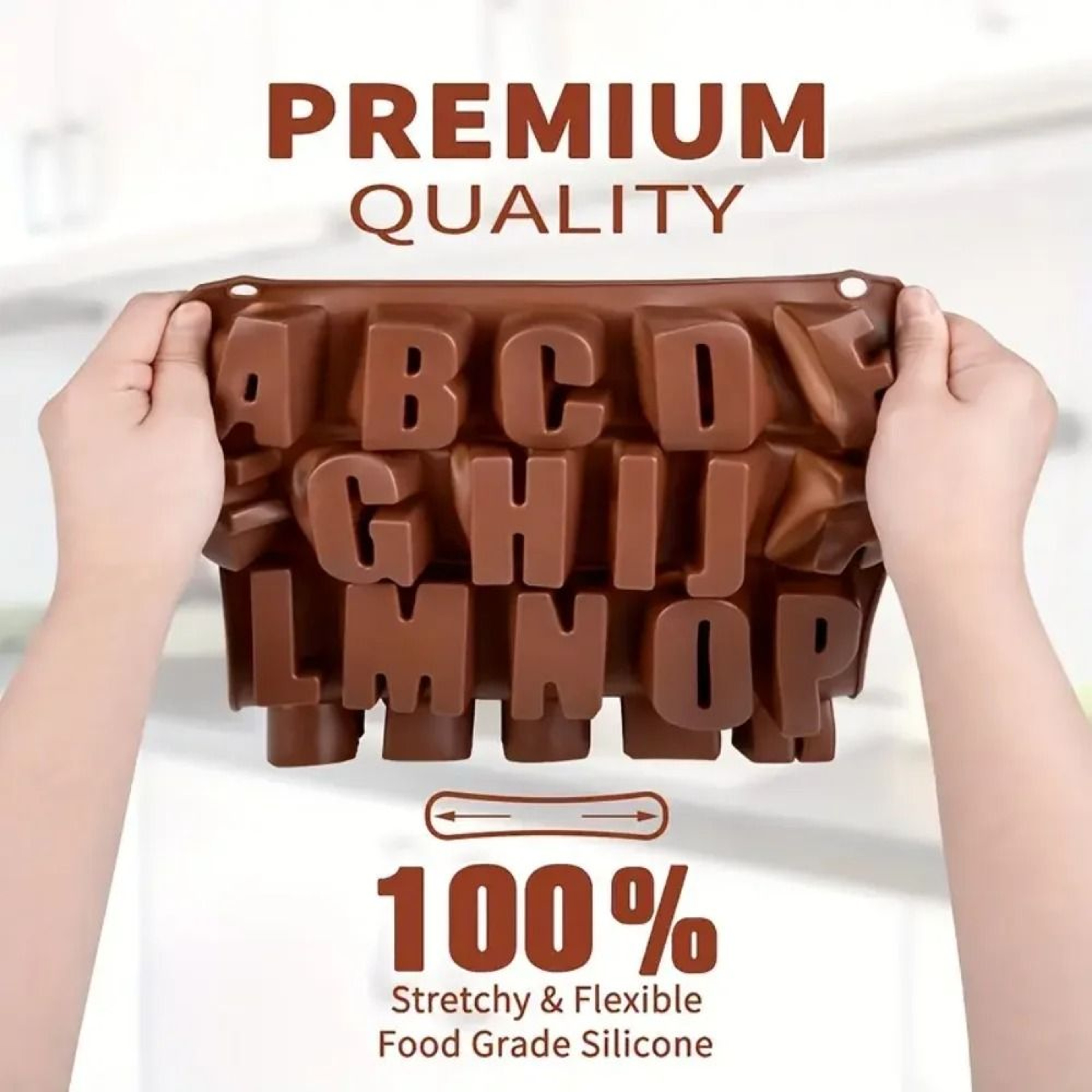 Premium 26Letter Silicone Chocolate  Candy Mold  Large Depth Alphabet Tray For DIY Baking 3