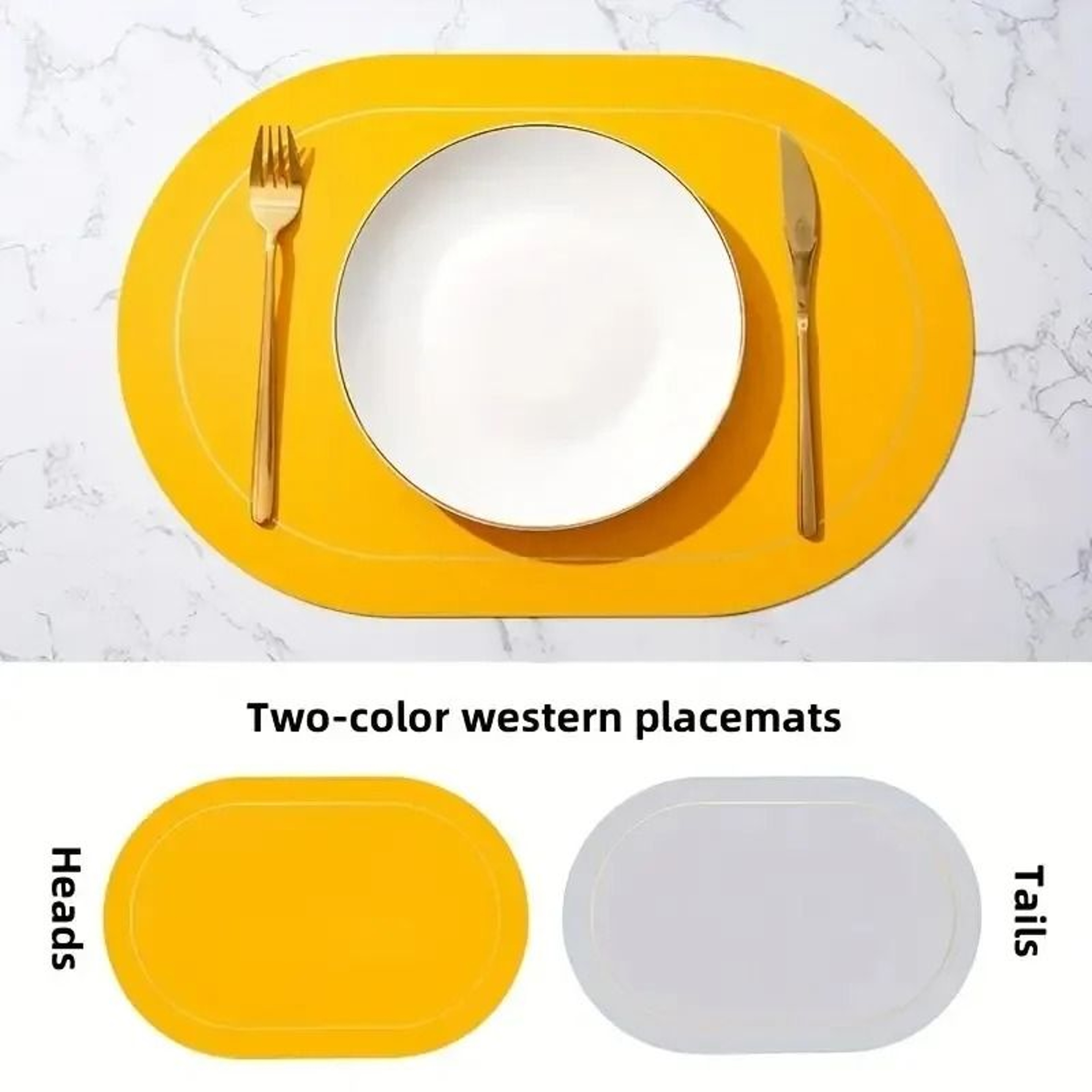 Premium Faux Leather Placemats  Reversible Nordic Style HeatResistant  Wipeable Table Mats 10