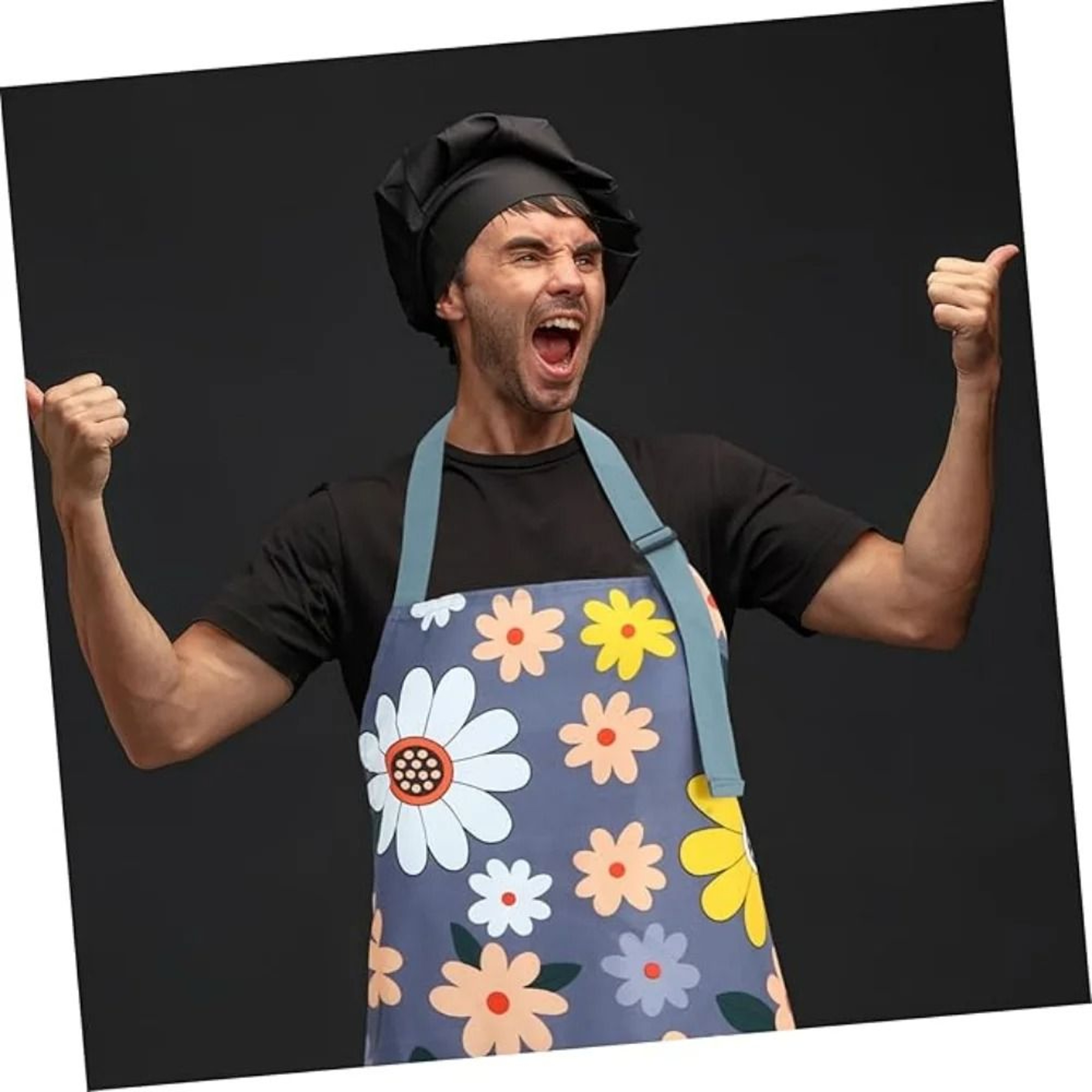 Premium Floral Waterproof Apron  Adjustable Cooking Bib With Pocket For Baking  Gardening 5
