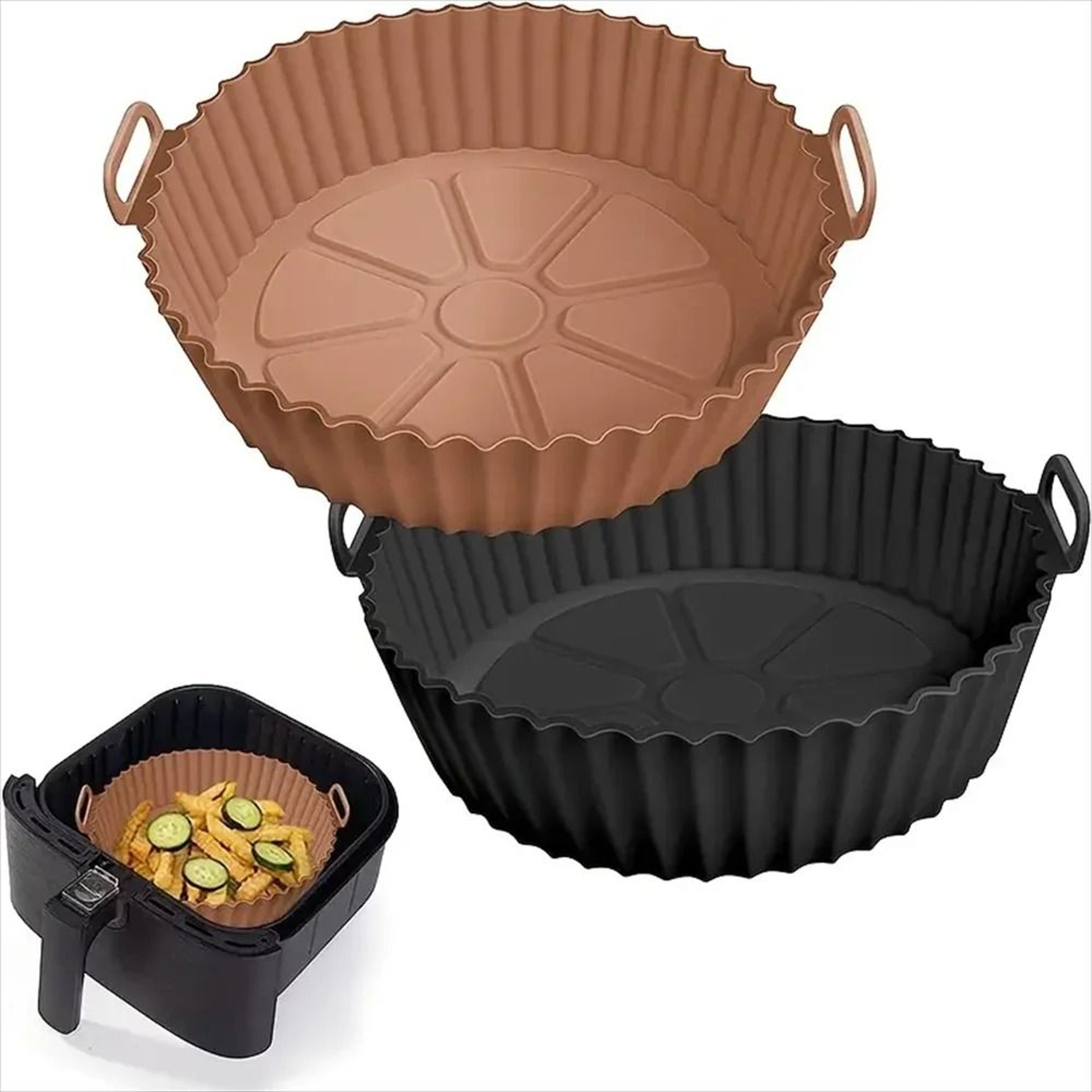 Premium Air Fryer Silicone Baking Tray  Reusable NonStick FoodGrade Liner  HeatResistant Pot 8
