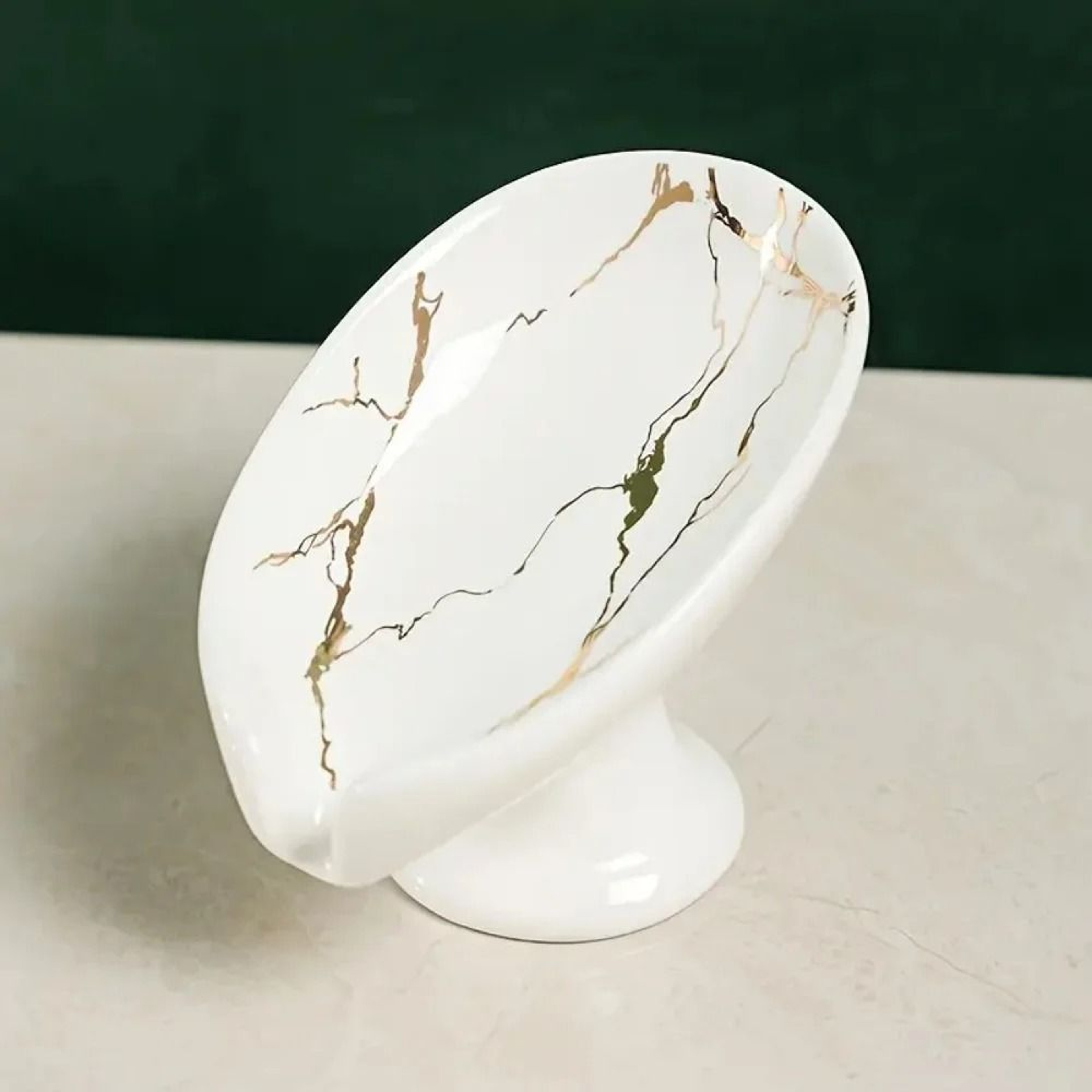 Premium Ceramic Leaf Shape Soap Holder  Elegant Bathroom  Kitchen SelfDraining Dish 7