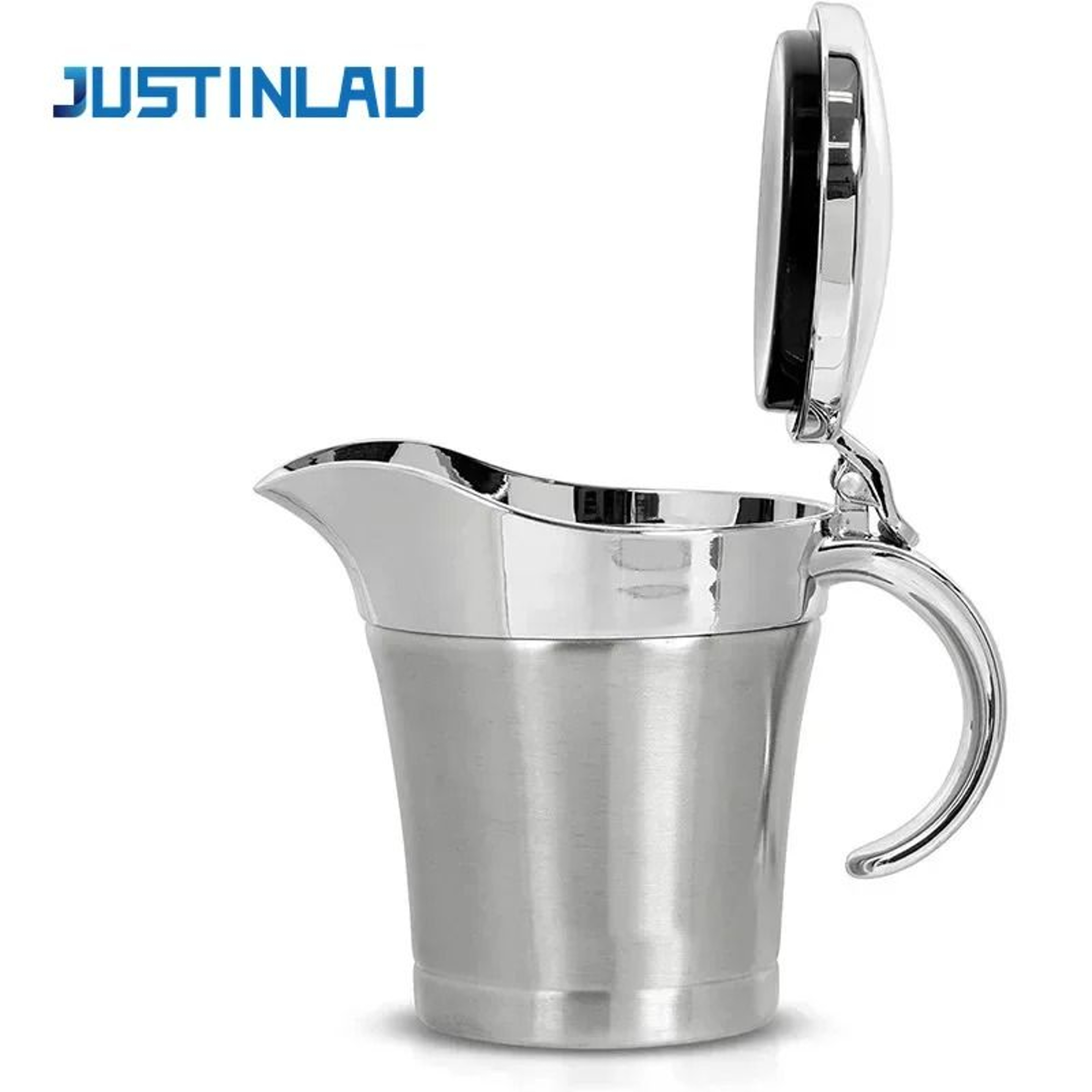 Premium DoubleInsulated Stainless Steel Gravy Jug  Thermal Sauce Pot With Hinged Lid 1