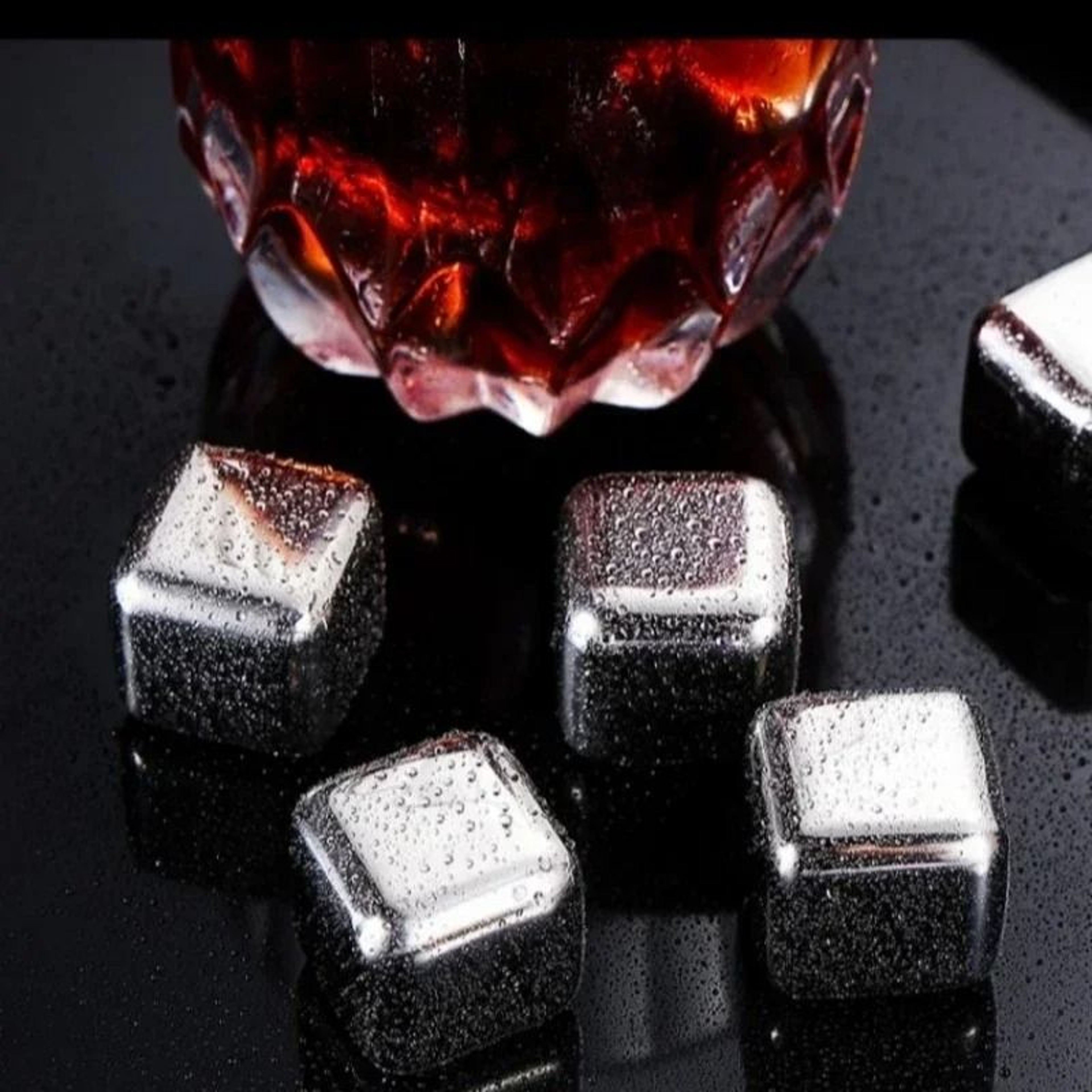 Premium 6Piece Stainless Steel Ice Block Set  Reusable Chilling Stones For Whiskey  Wine 2