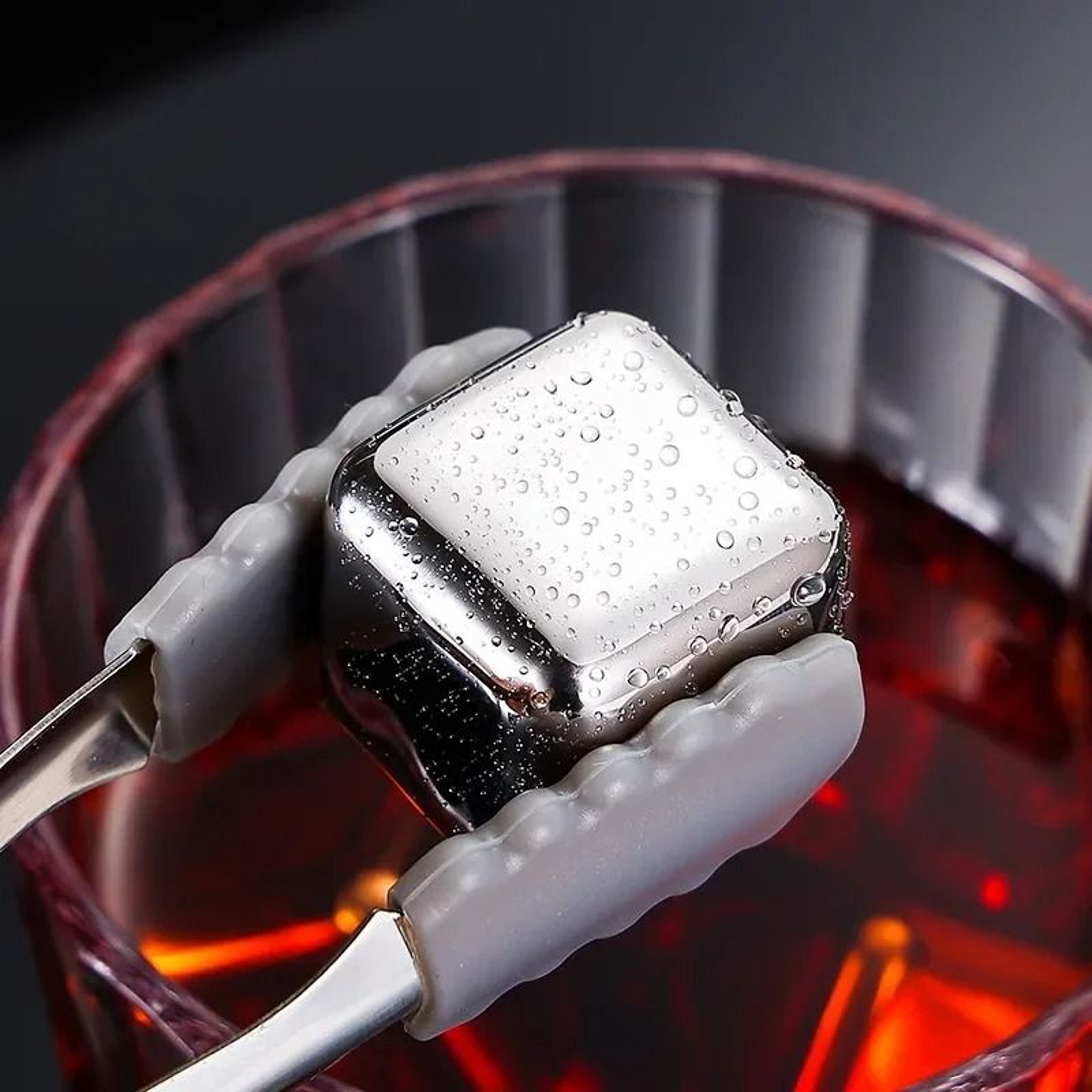 Premium 6Piece Stainless Steel Ice Block Set  Reusable Chilling Stones For Whiskey  Wine 3