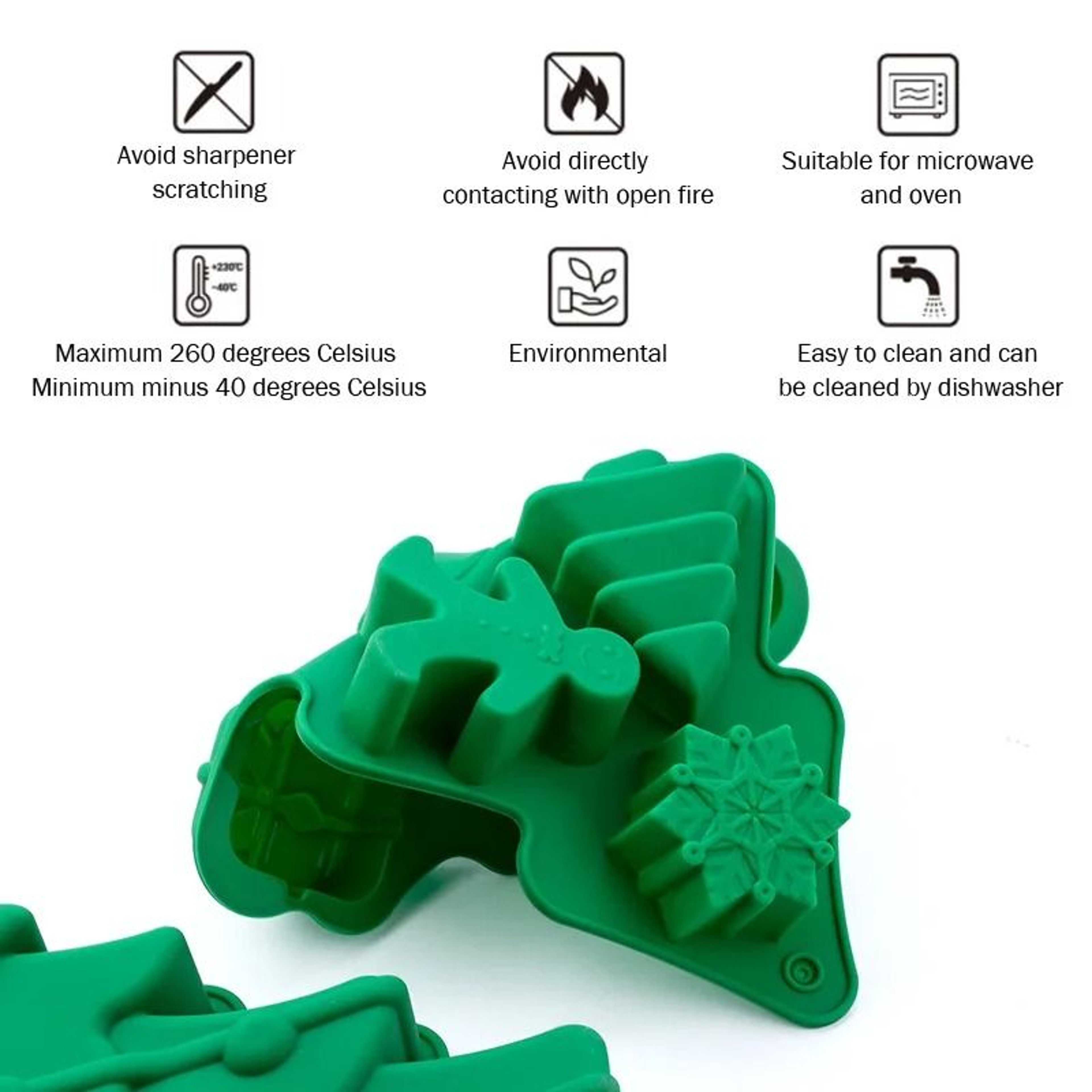 Festive 6Cavity Silicone Christmas Baking Mold  DIY Chocolate  Cake Decoration Tools 4