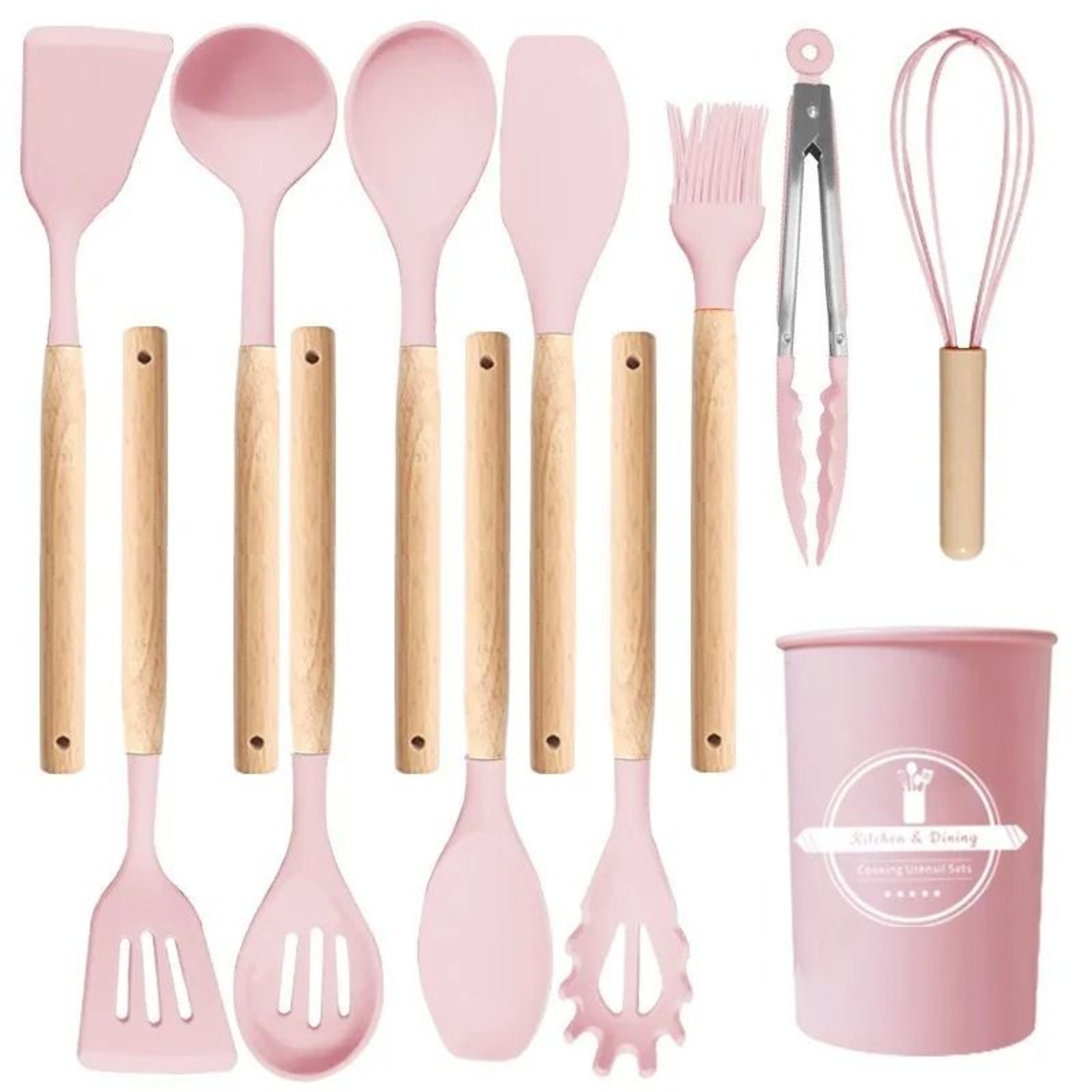 JUSTINLAU 12Piece Premium Silicone Kitchen Utensils Set  NonStick HeatResistant Baking Tools 13