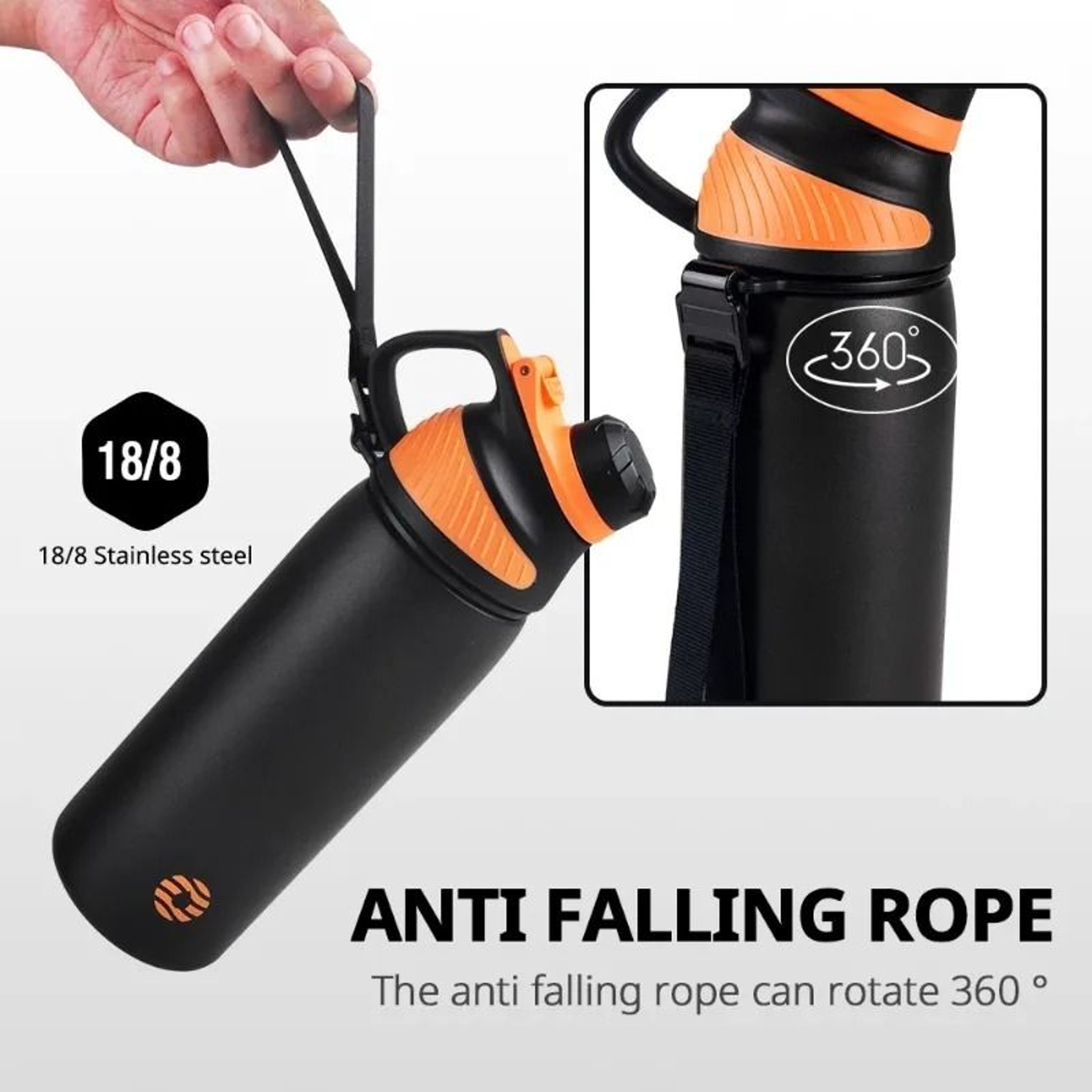 Fjbottle Magnetic Lid Thermos  1000ML DoubleWall Vacuum Insulated Water Bottle 3
