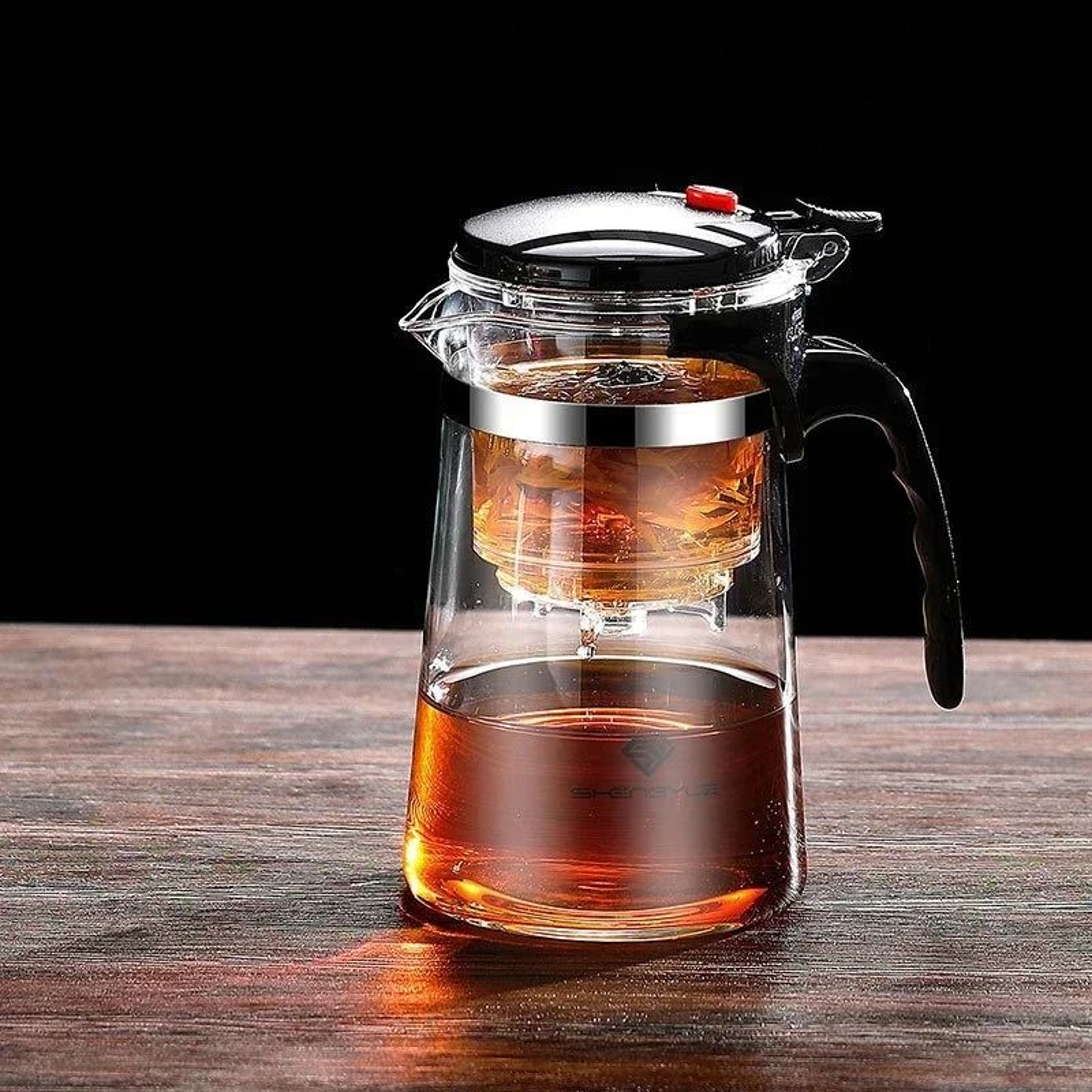 Large Capacity Glass Teapot With OneClick Filtration  Chinese Kung Fu Flower Tea Maker 7