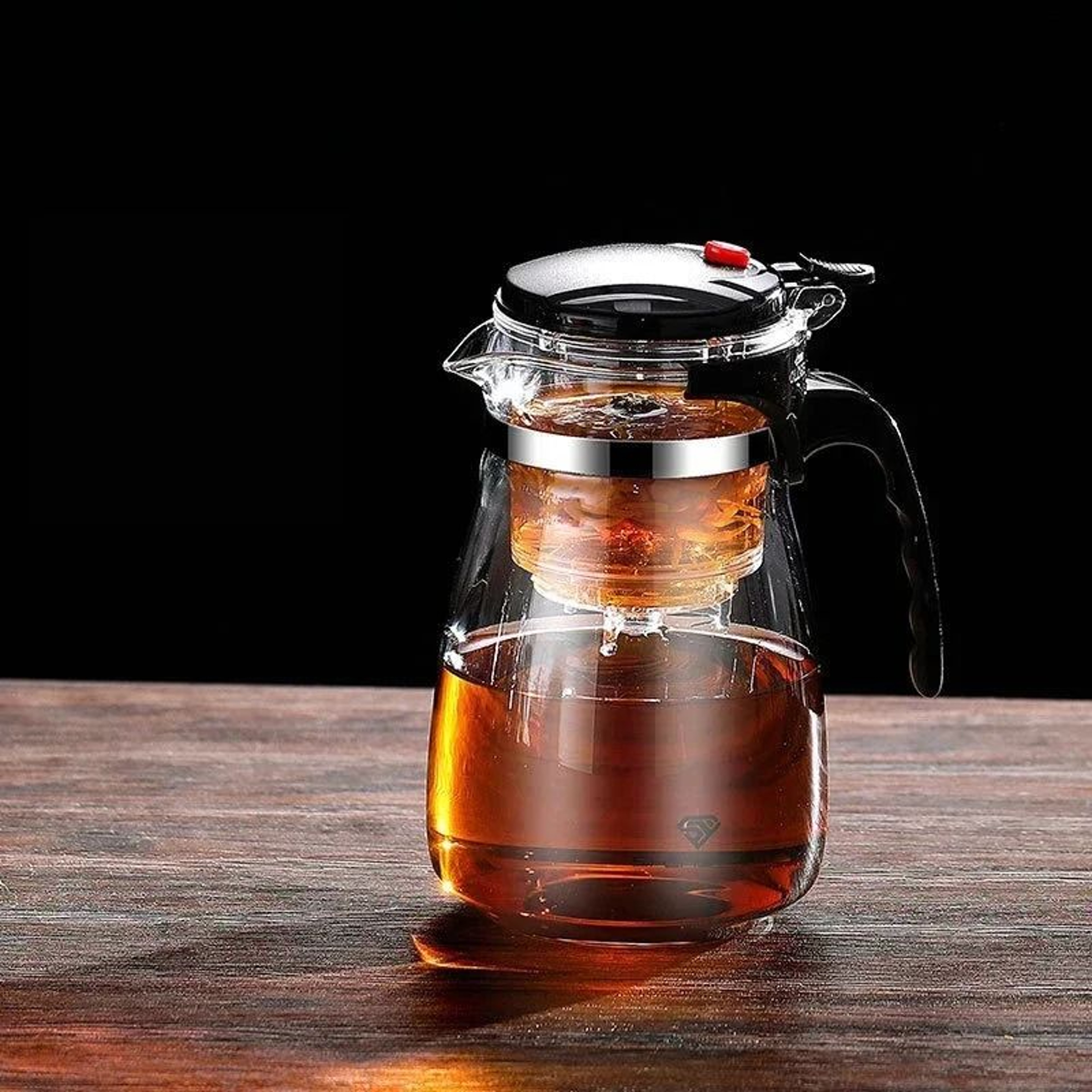 Large Capacity Glass Teapot With OneClick Filtration  Chinese Kung Fu Flower Tea Maker 8
