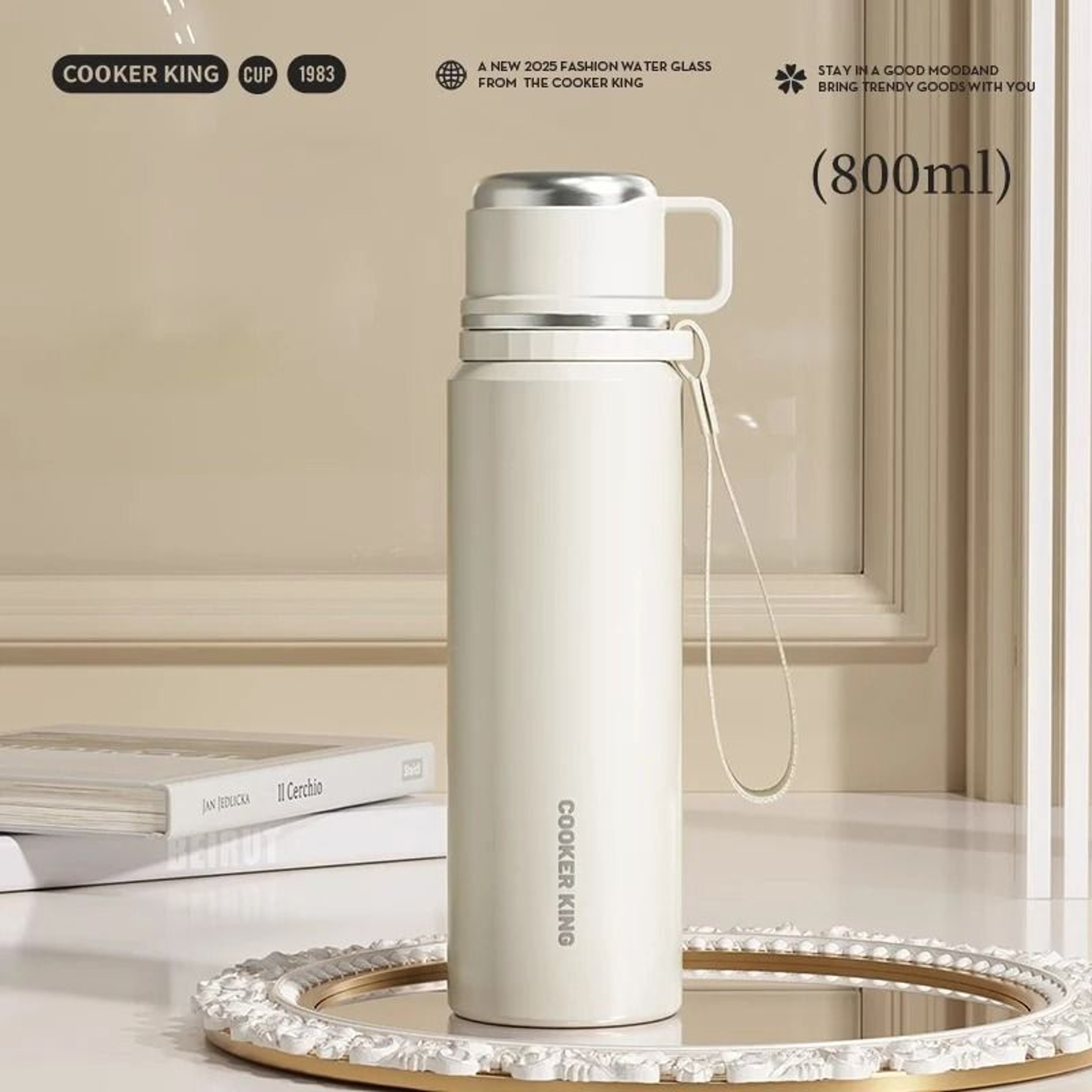 COOKER KING Floral Thermos Bottle  Stainless Steel Insulated Tea Maker With Strainer 7