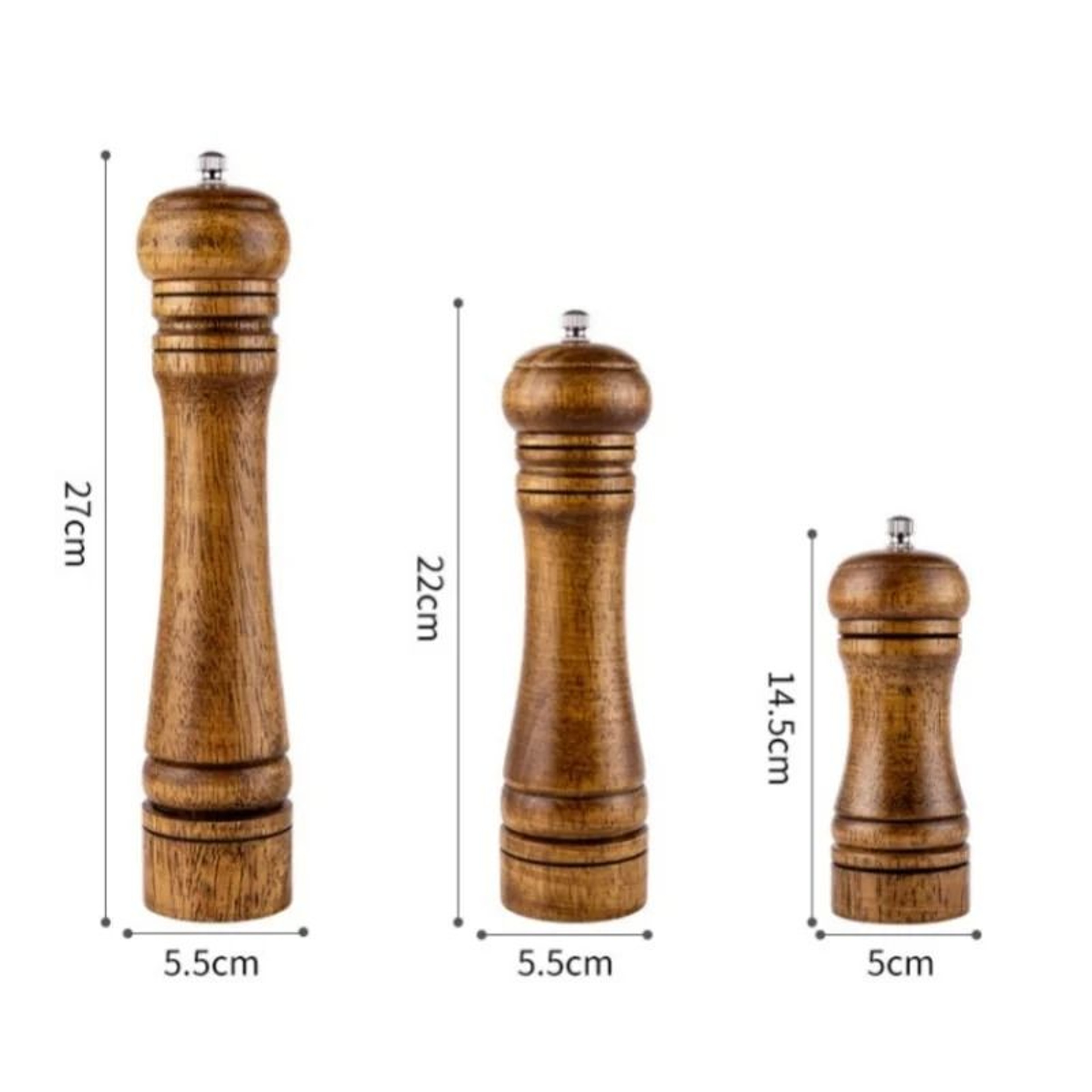 Premium Rubber Wood Pepper Grinder  Manual Spice  Cumin Mill With Ceramic Core 5