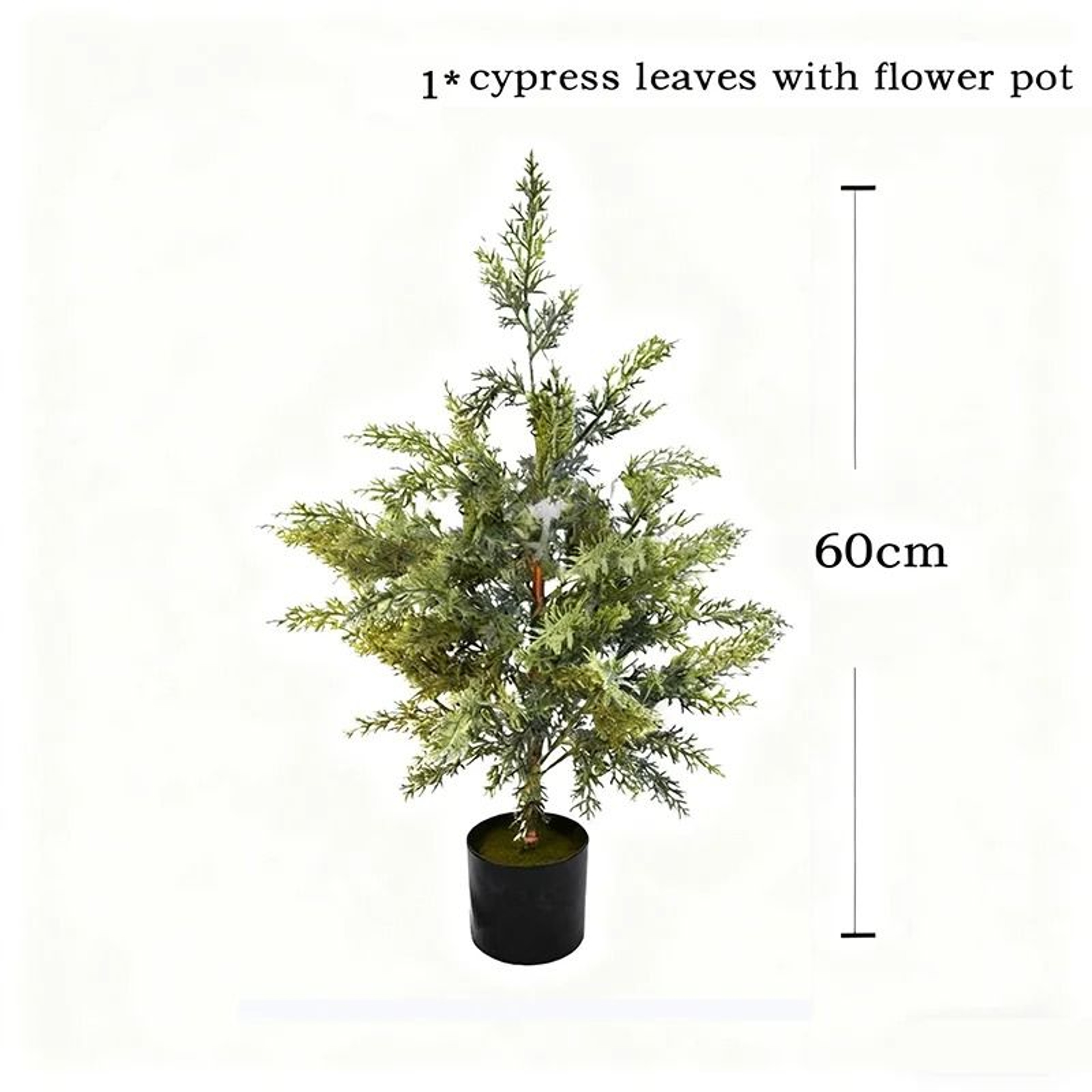 JUSTINLAU 2FT Artificial Norfolk Pine Cypress Tree  Potted Tabletop Faux Holiday Decor 9