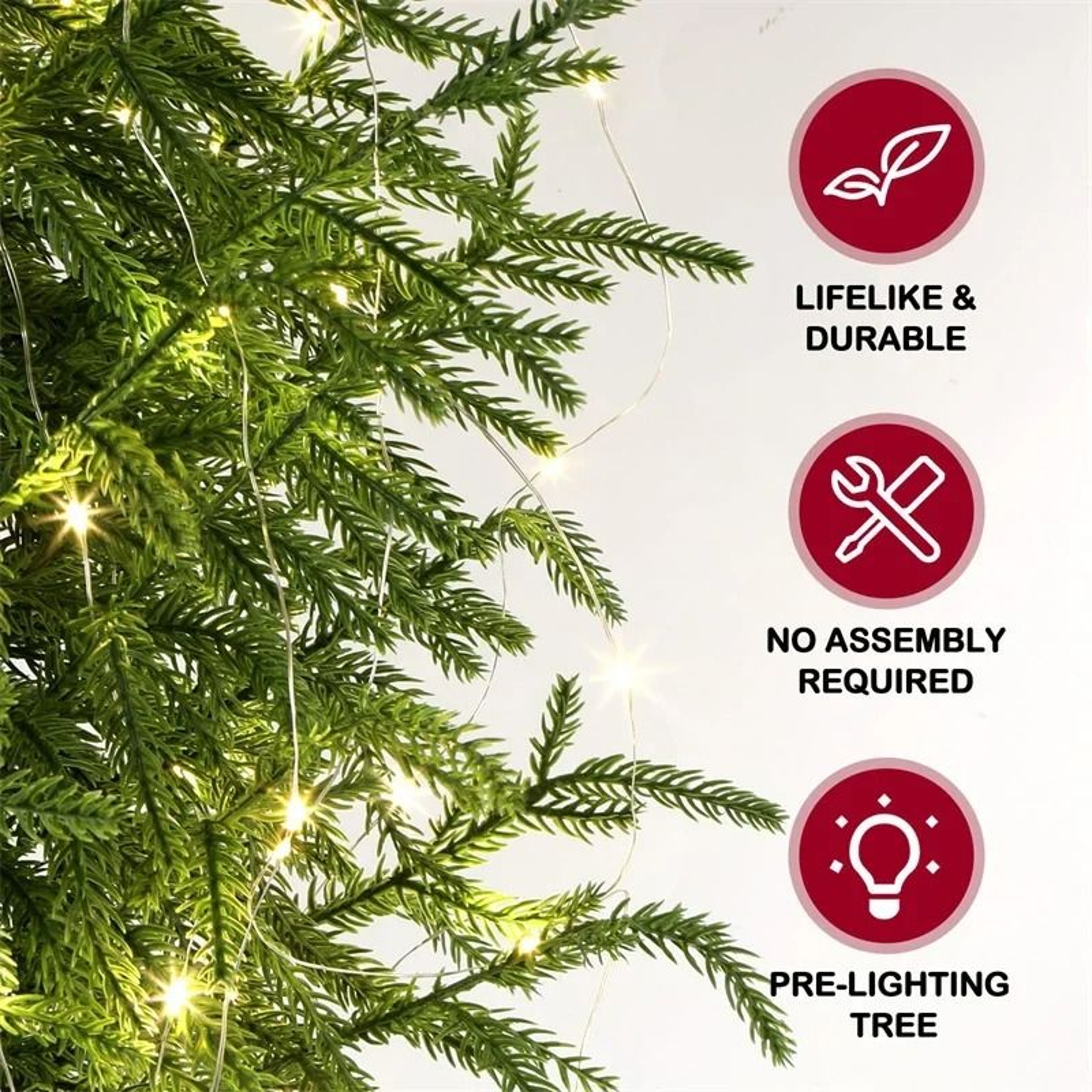 JUSTINLAU 2FT Artificial Norfolk Pine Cypress Tree  Potted Tabletop Faux Holiday Decor 3