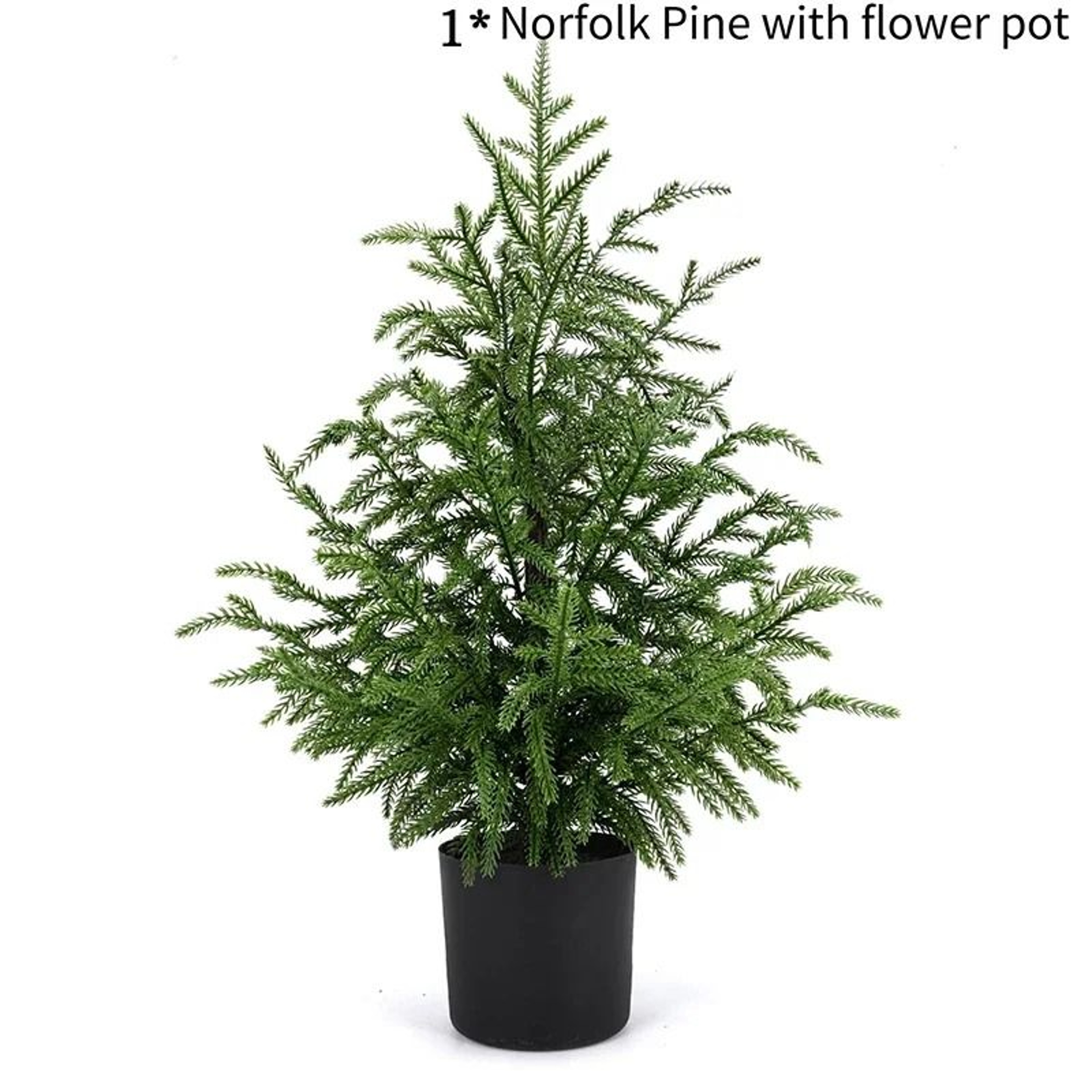 JUSTINLAU 2FT Artificial Norfolk Pine Cypress Tree  Potted Tabletop Faux Holiday Decor 8