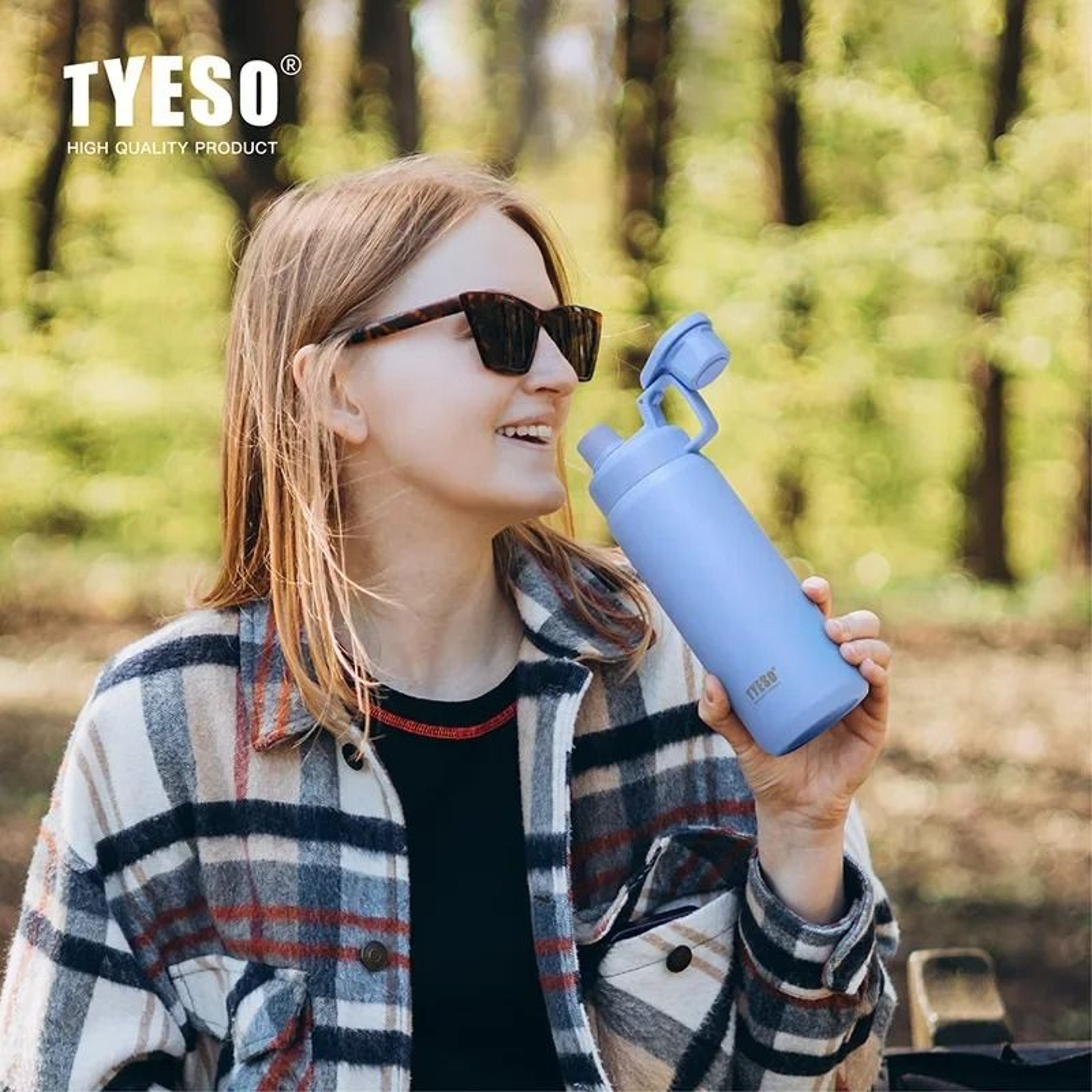 TYESO Large Capacity Sports Thermos  Matte Stainless Steel Outdoor Water Kettle 2