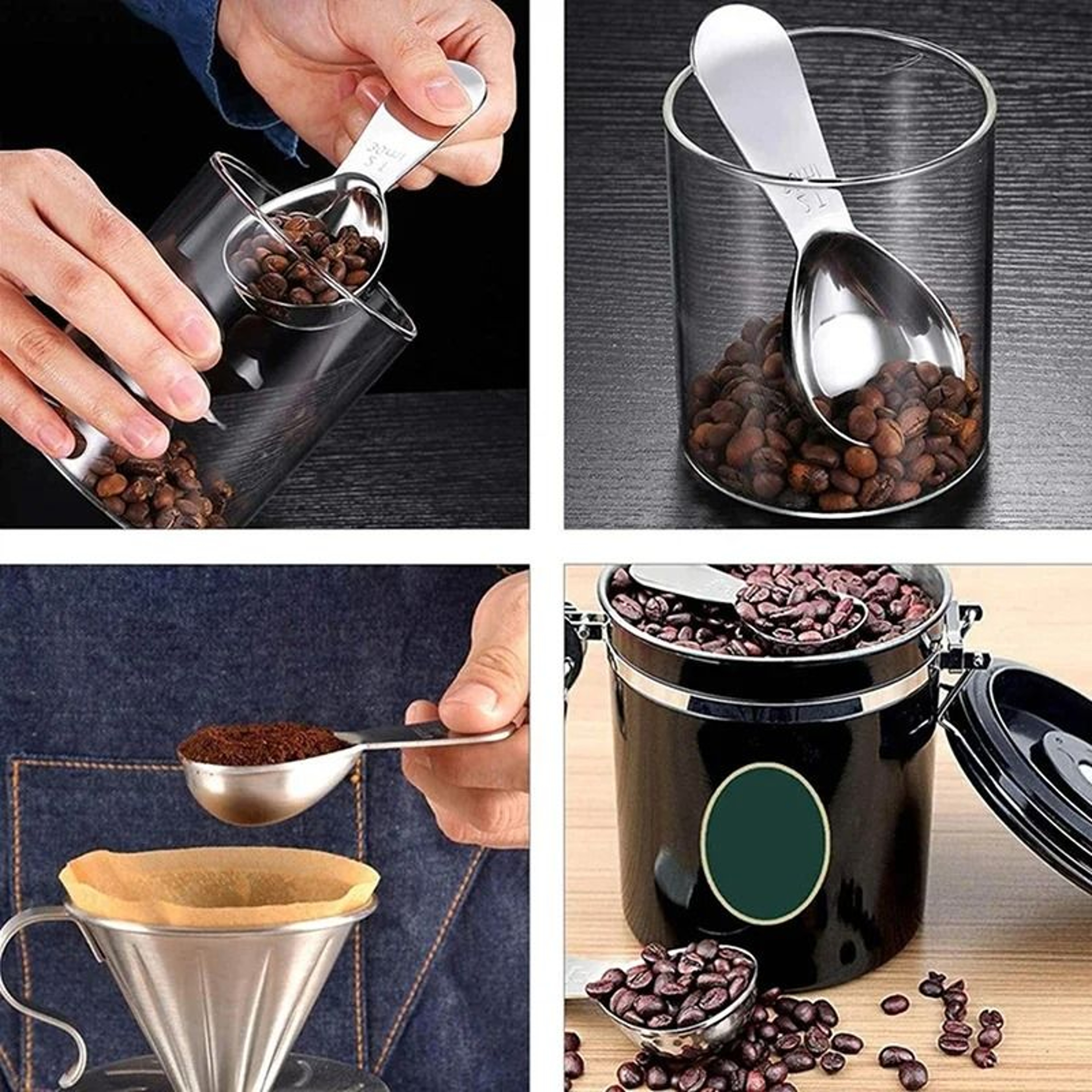 JUSTINLAU Stainless Steel Coffee Measuring Spoon  Precision Powder  Bean Scoop With Scale 3
