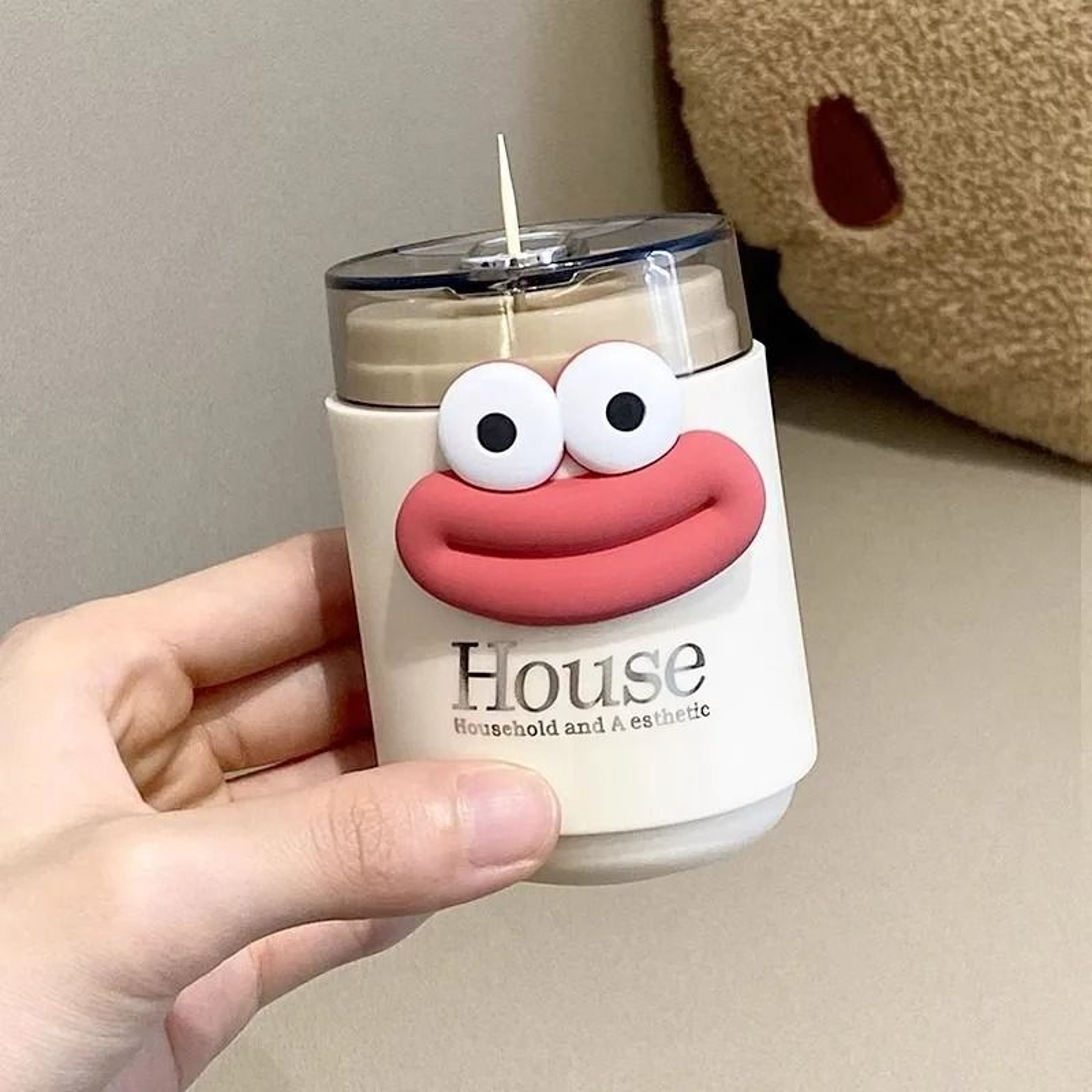Automatic PressType Toothpick Holder  Creative Cartoon Desktop Storage Container 4