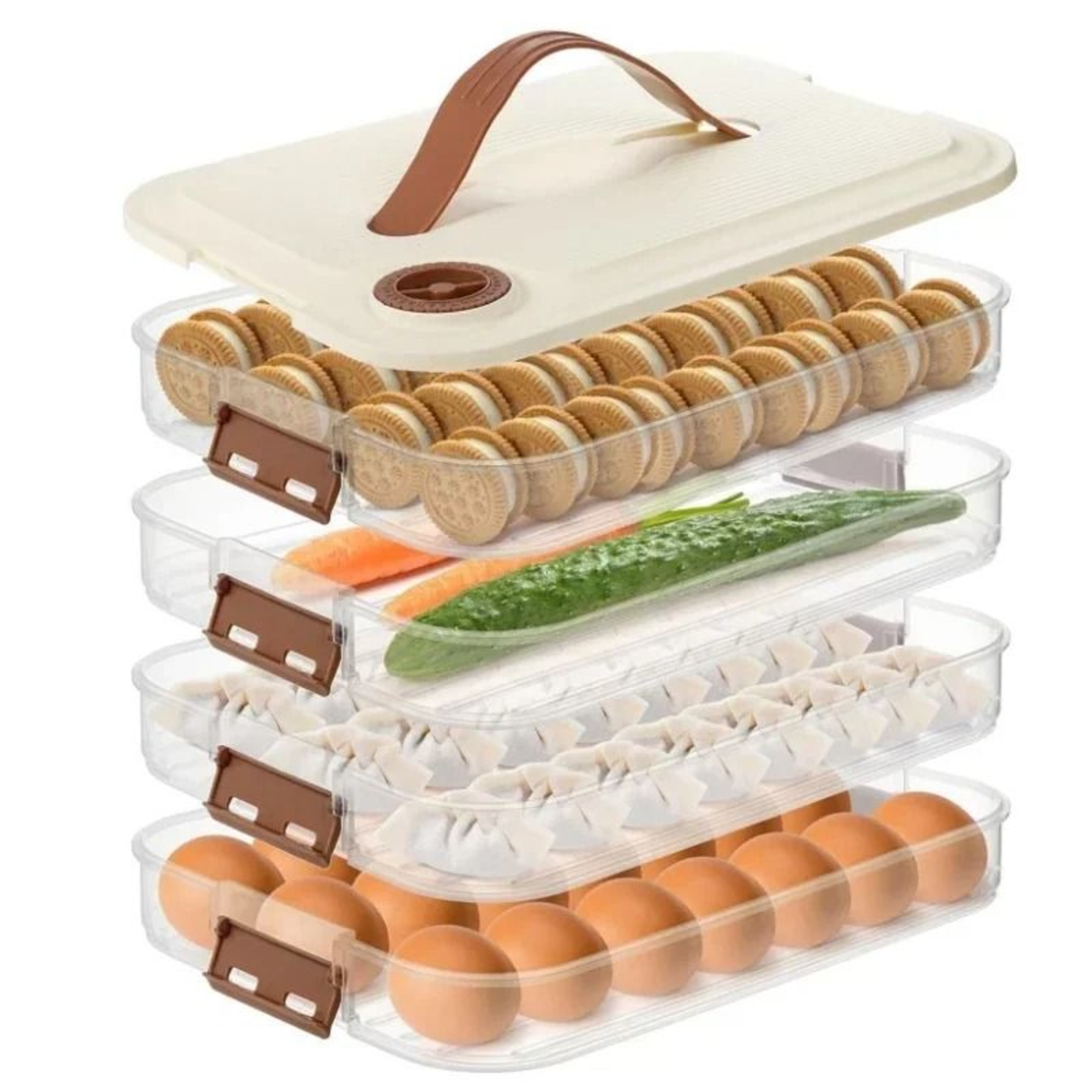 Stackable Refrigerator Storage Box  Transparent Dumpling Preservation  Quick Freezing Container 1