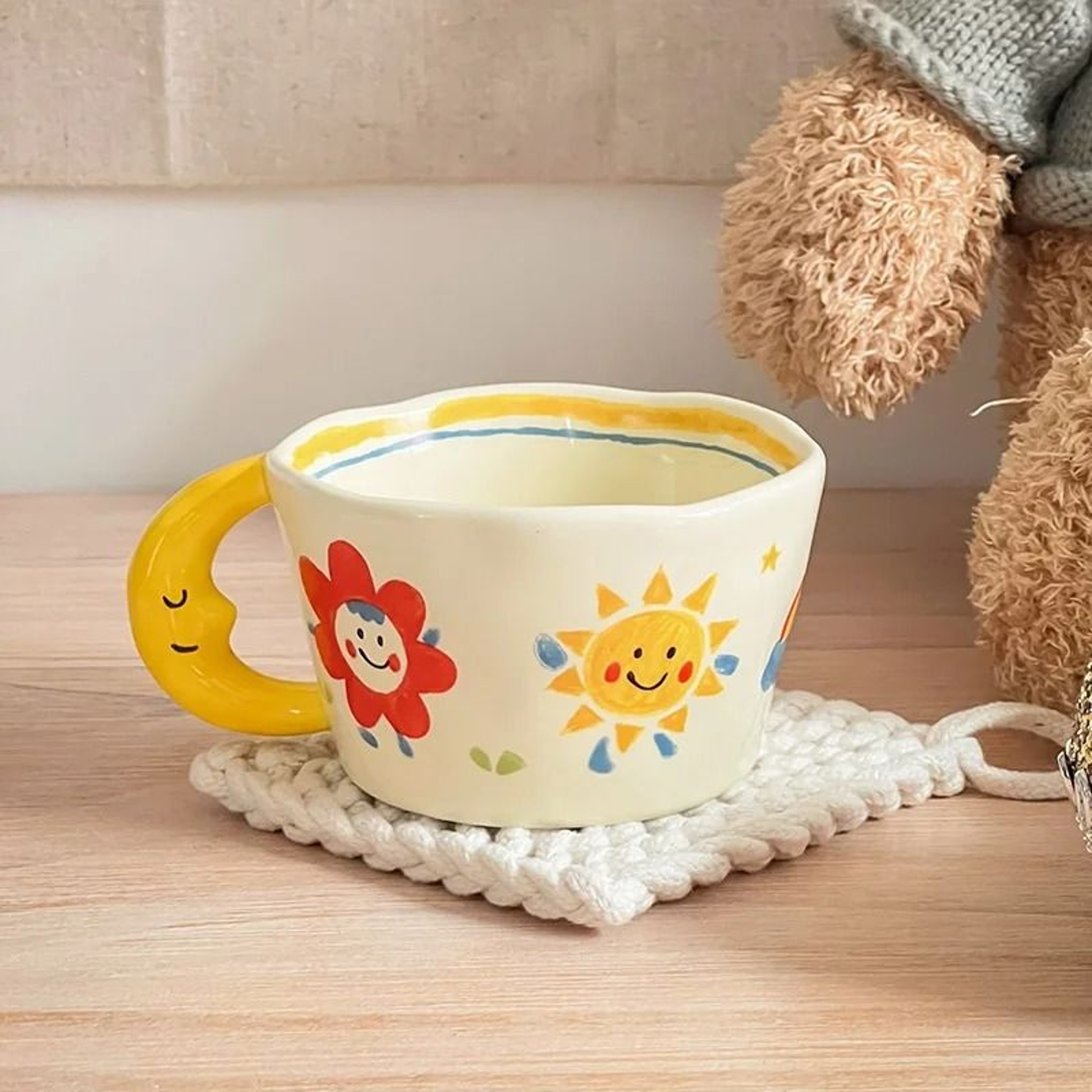 300ML Korean Style HandPainted Ceramic Mug  Personalized Birthday Gift Couple Cup 0