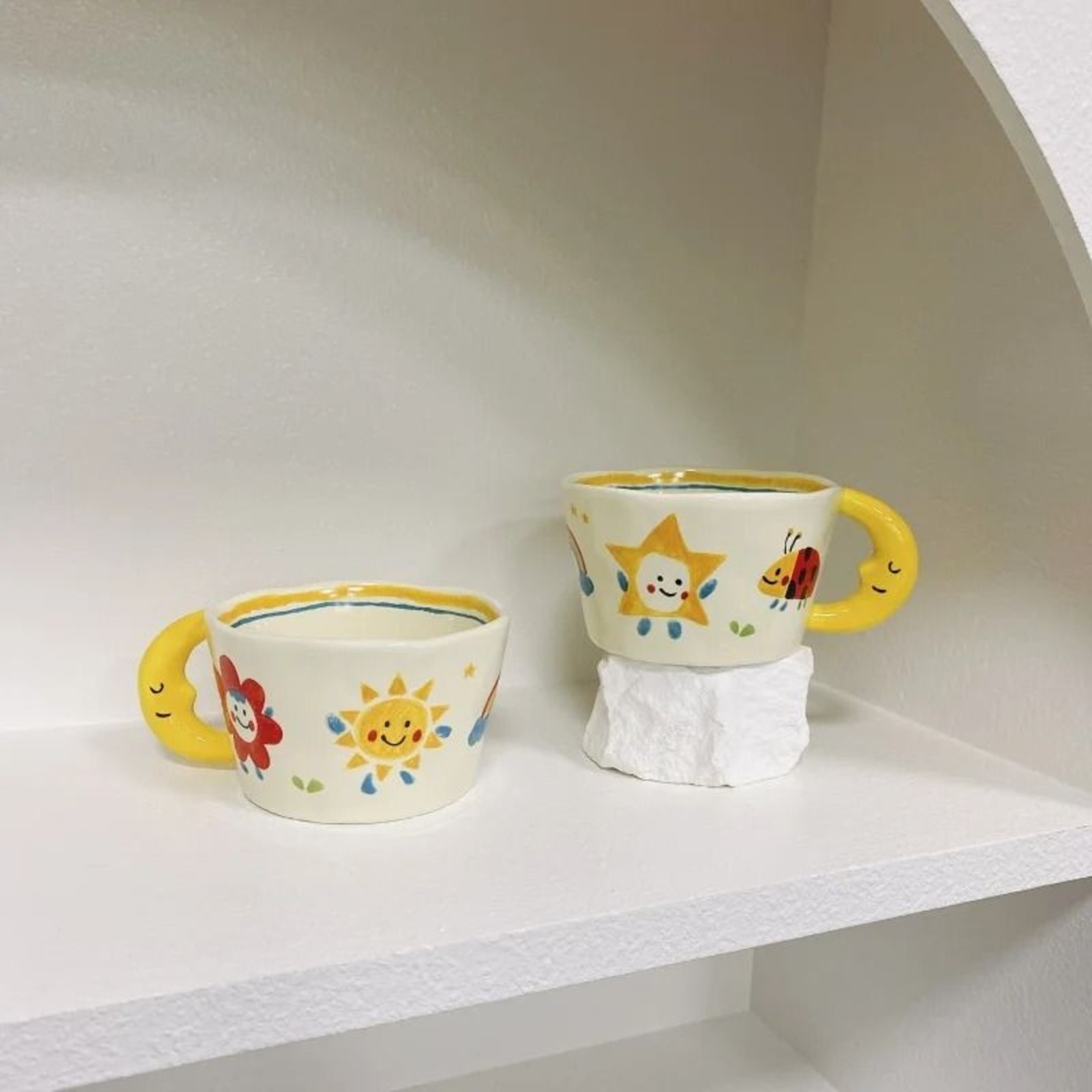 300ML Korean Style HandPainted Ceramic Mug  Personalized Birthday Gift Couple Cup 1