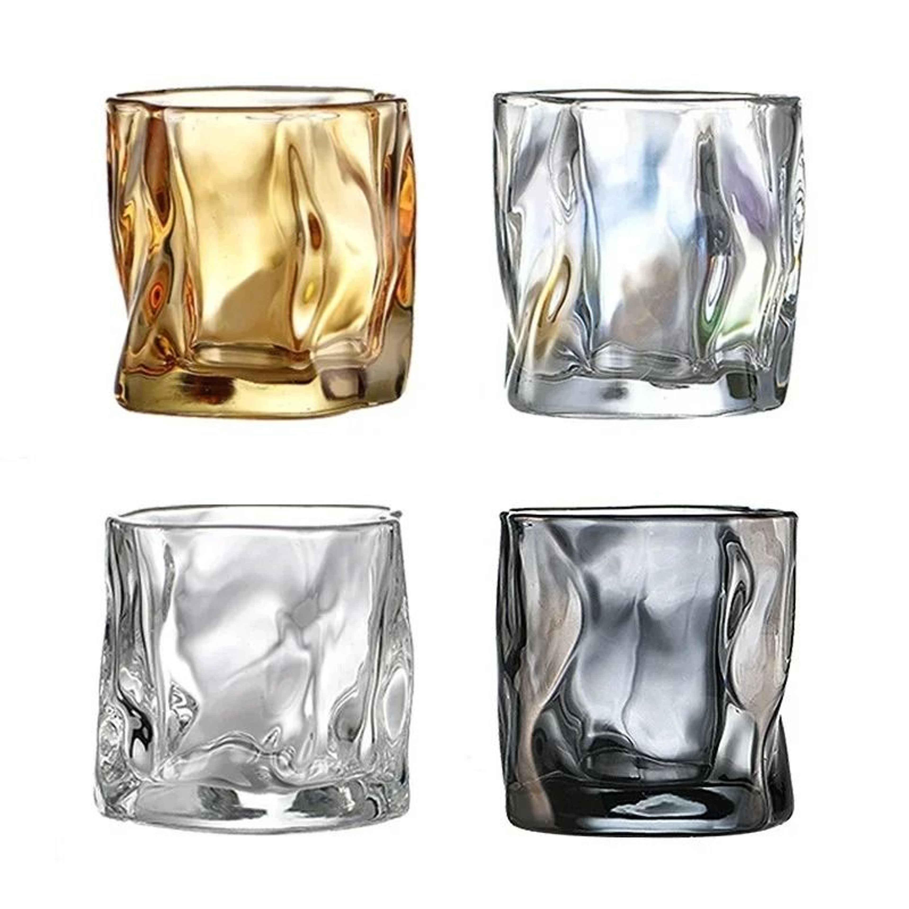 Artisanal Glacier Glass Mug  190ml Irregular Whiskey  Coffee Cup 3
