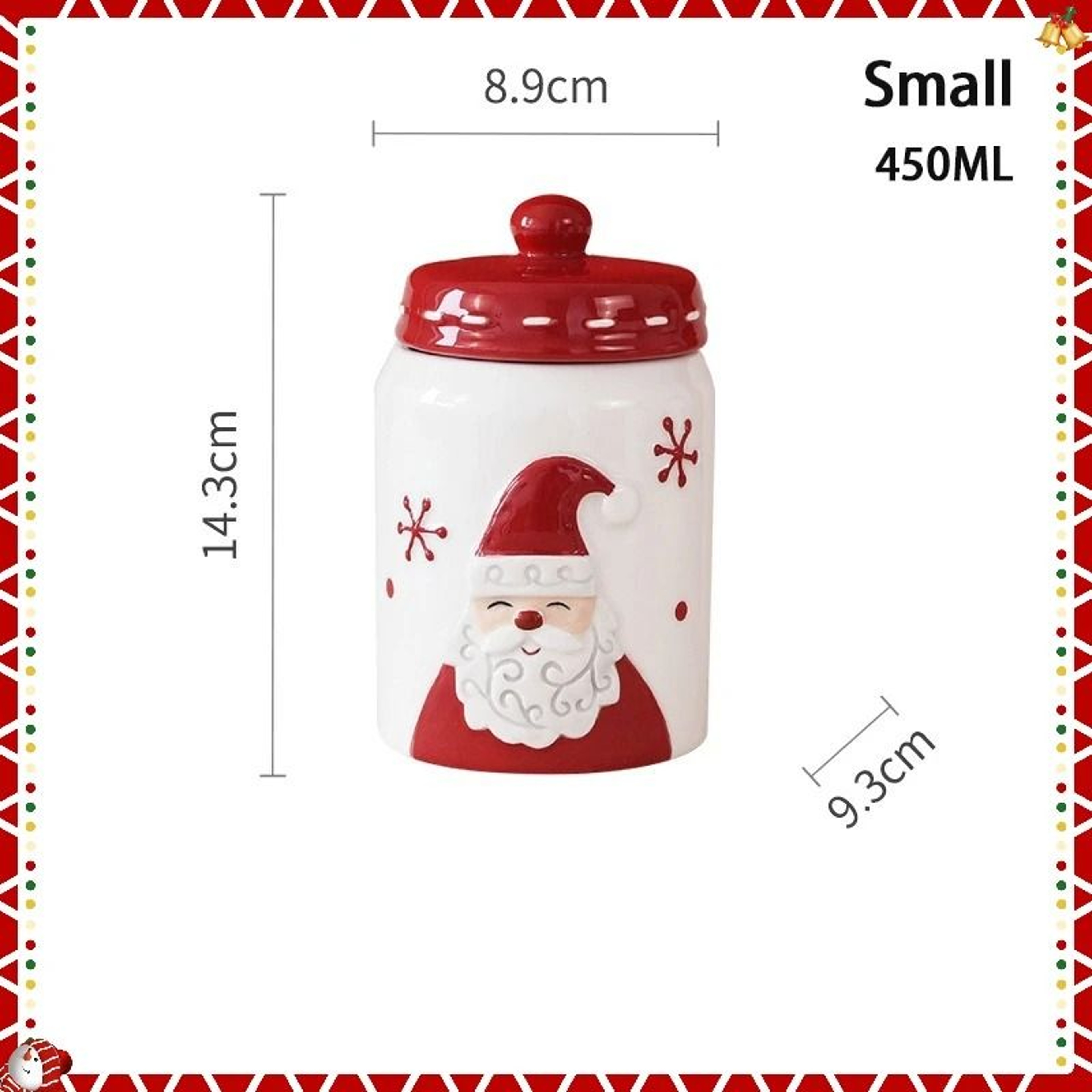 JUSTINLAU Christmas Ceramic Sealed Storage Jars  Festive Santa Elk  Tree Food Containers 6
