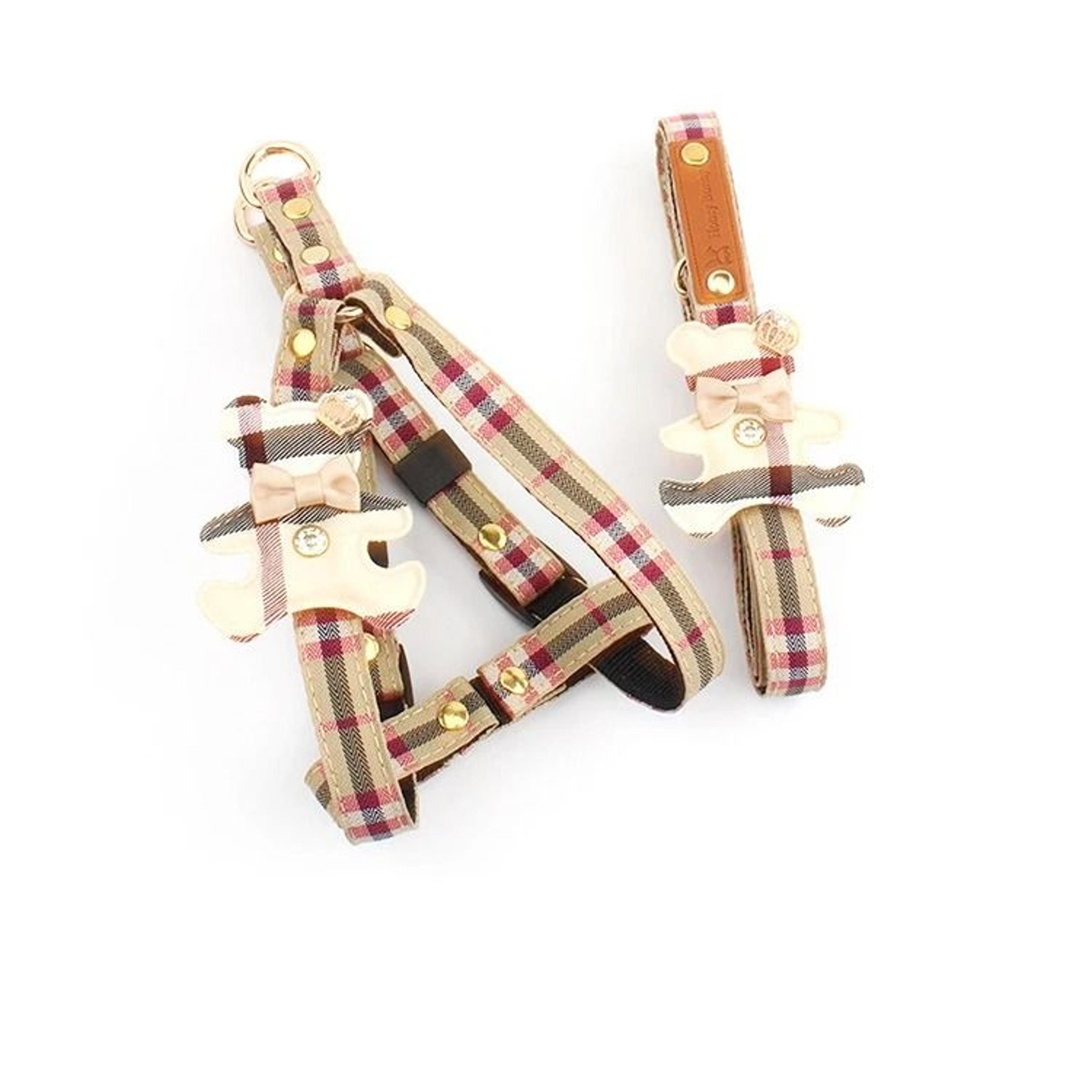 British Style Pet Vest  Leash Set  Elegant Dog Harness  Cat Collar 2Piece Set 5