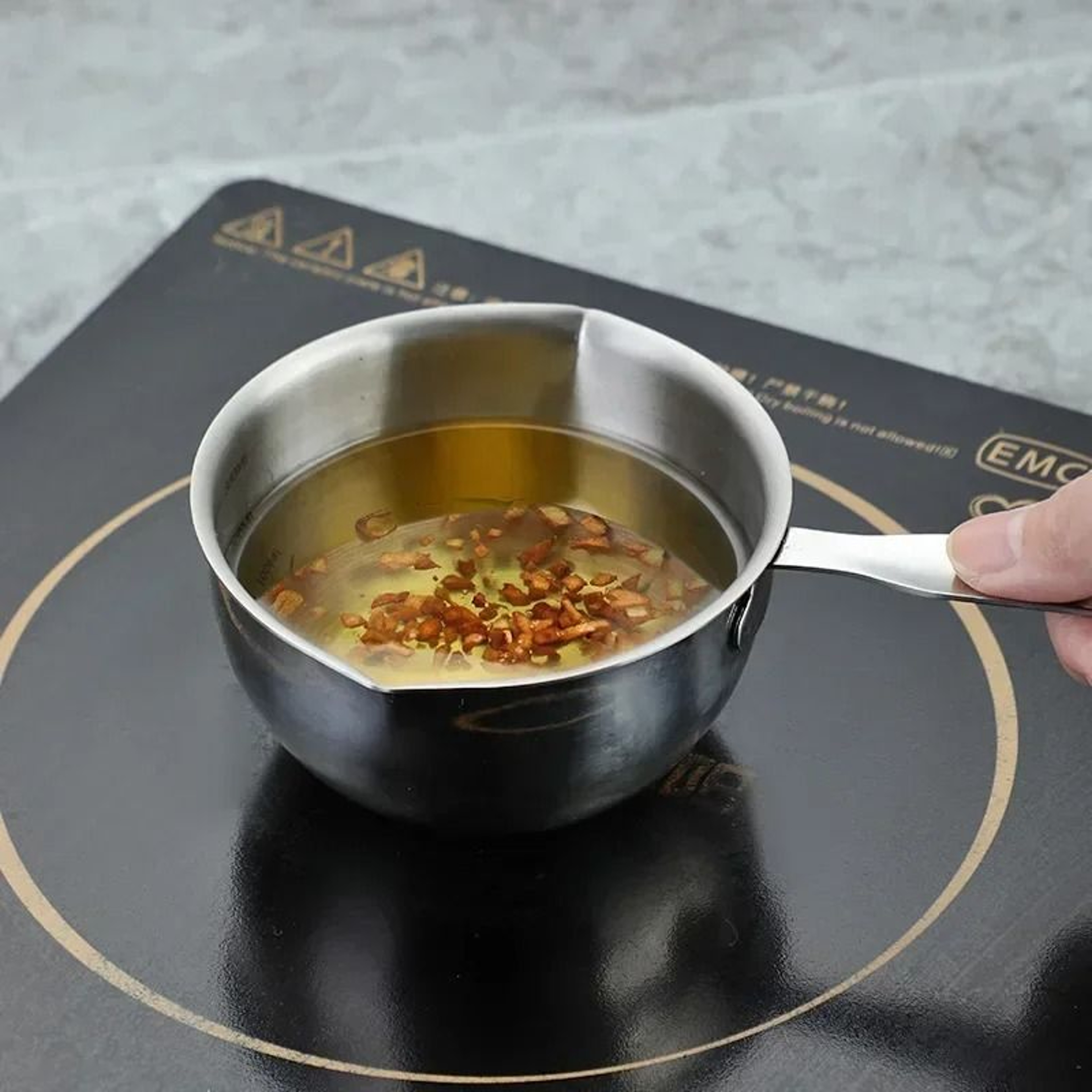 Mini 304 Stainless Steel Oil Pot  Small Saucepan With Wooden Handle For Butter  Chocolate 0