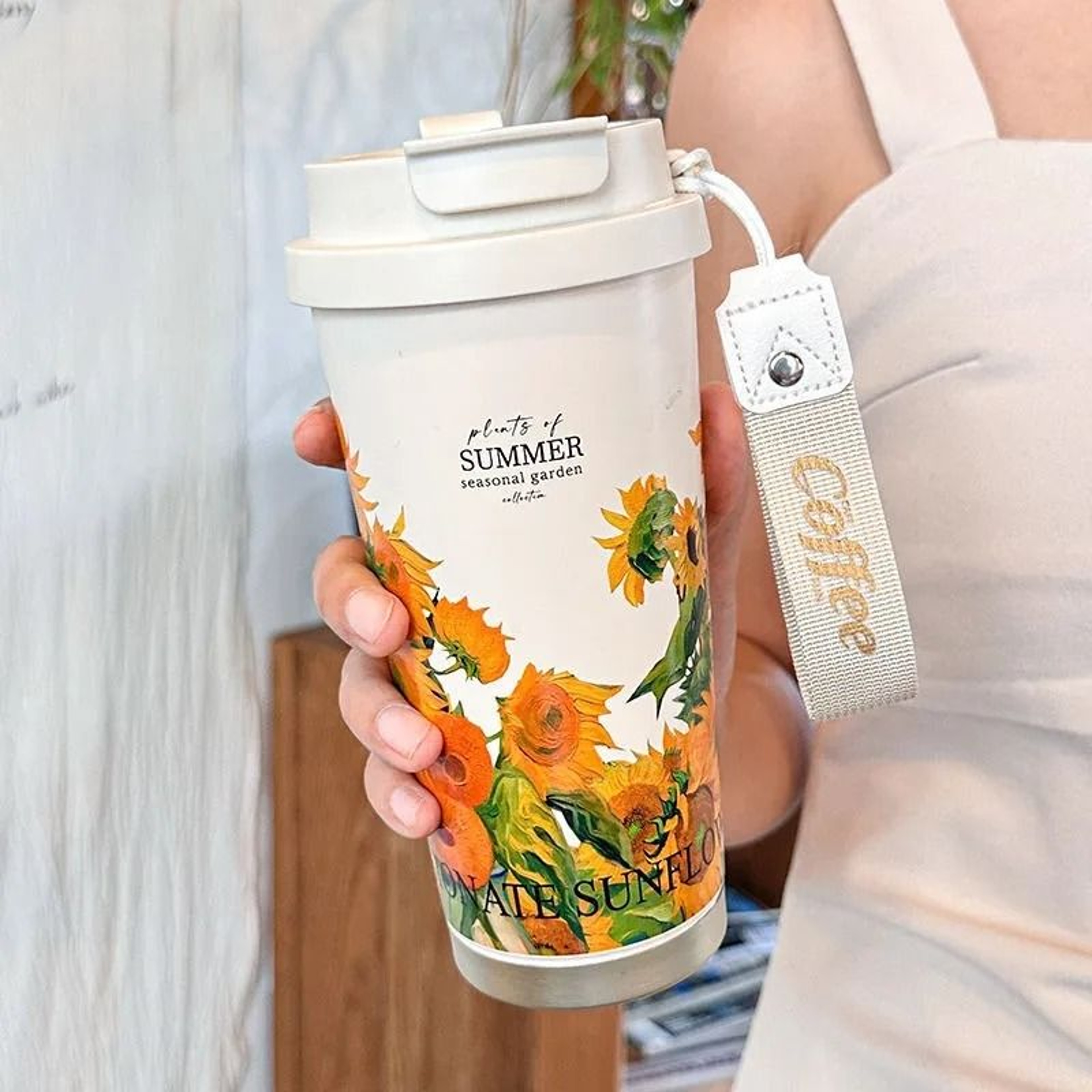 500ml Flower Pattern Insulated Coffee Cup  Stainless Steel DoubleWall Vacuum Travel Mug 13