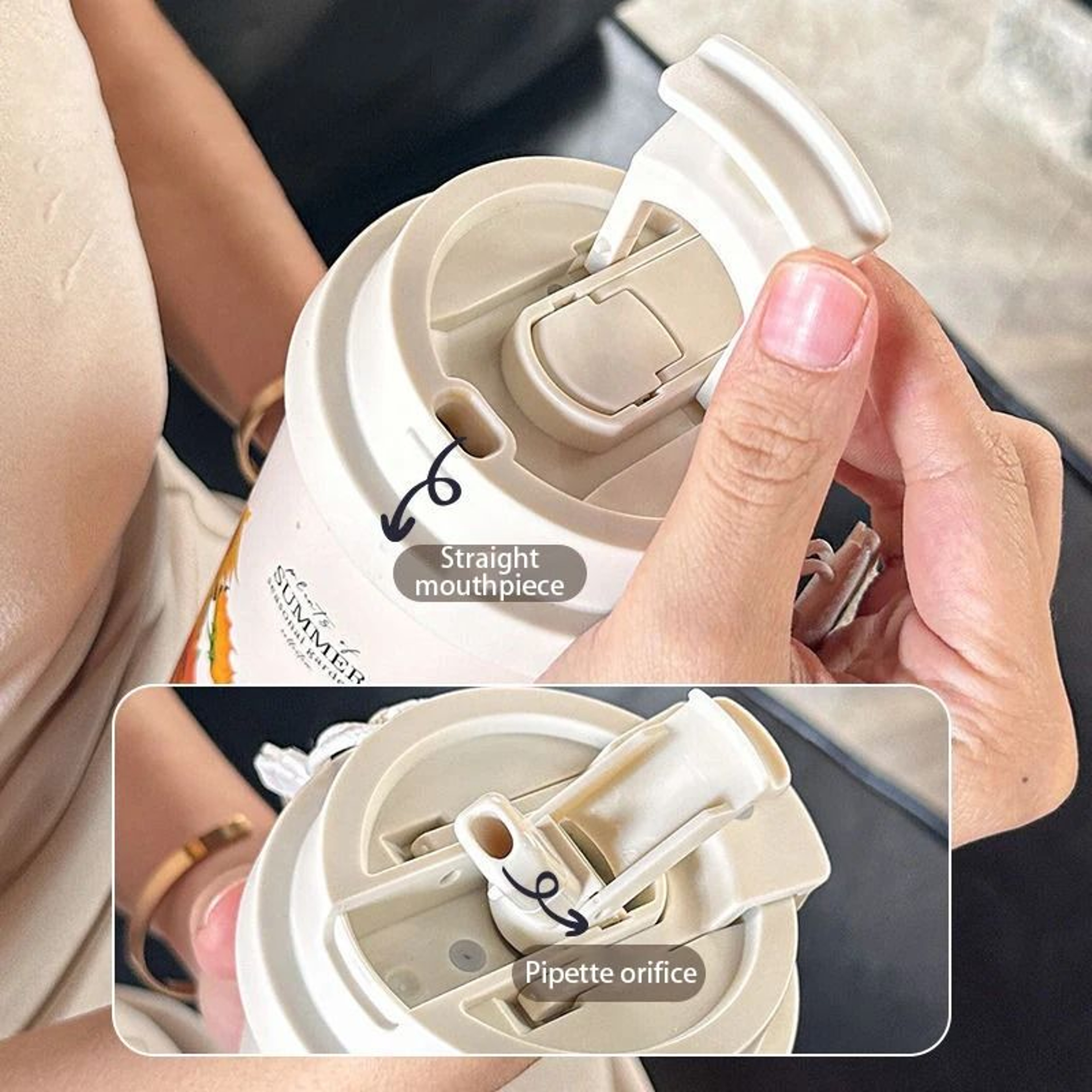 500ml Flower Pattern Insulated Coffee Cup  Stainless Steel DoubleWall Vacuum Travel Mug 3