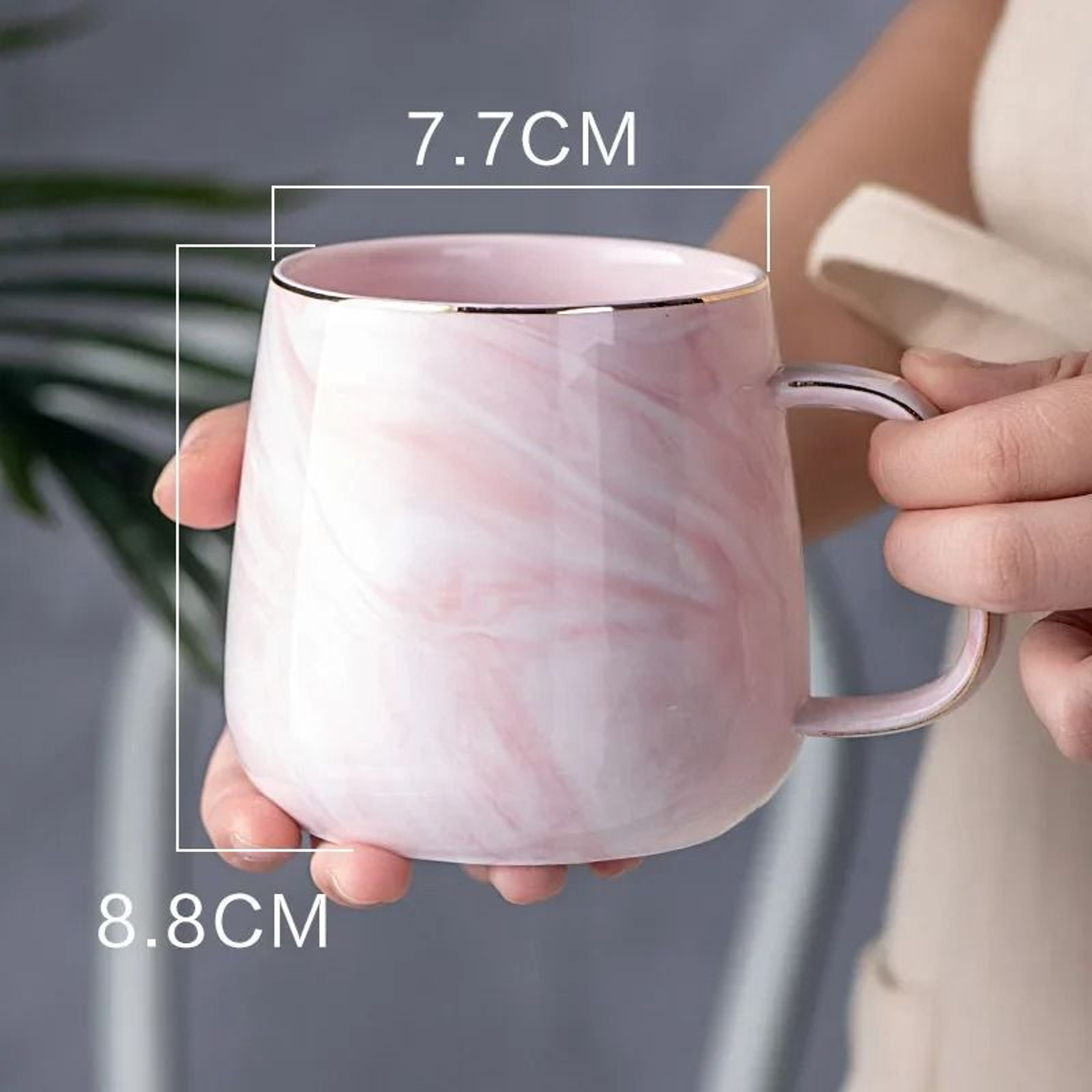 Nordic Ins Style Marble Ceramic Mug  Elegant Gold Rim Coffee  Oatmeal Breakfast Cup 4