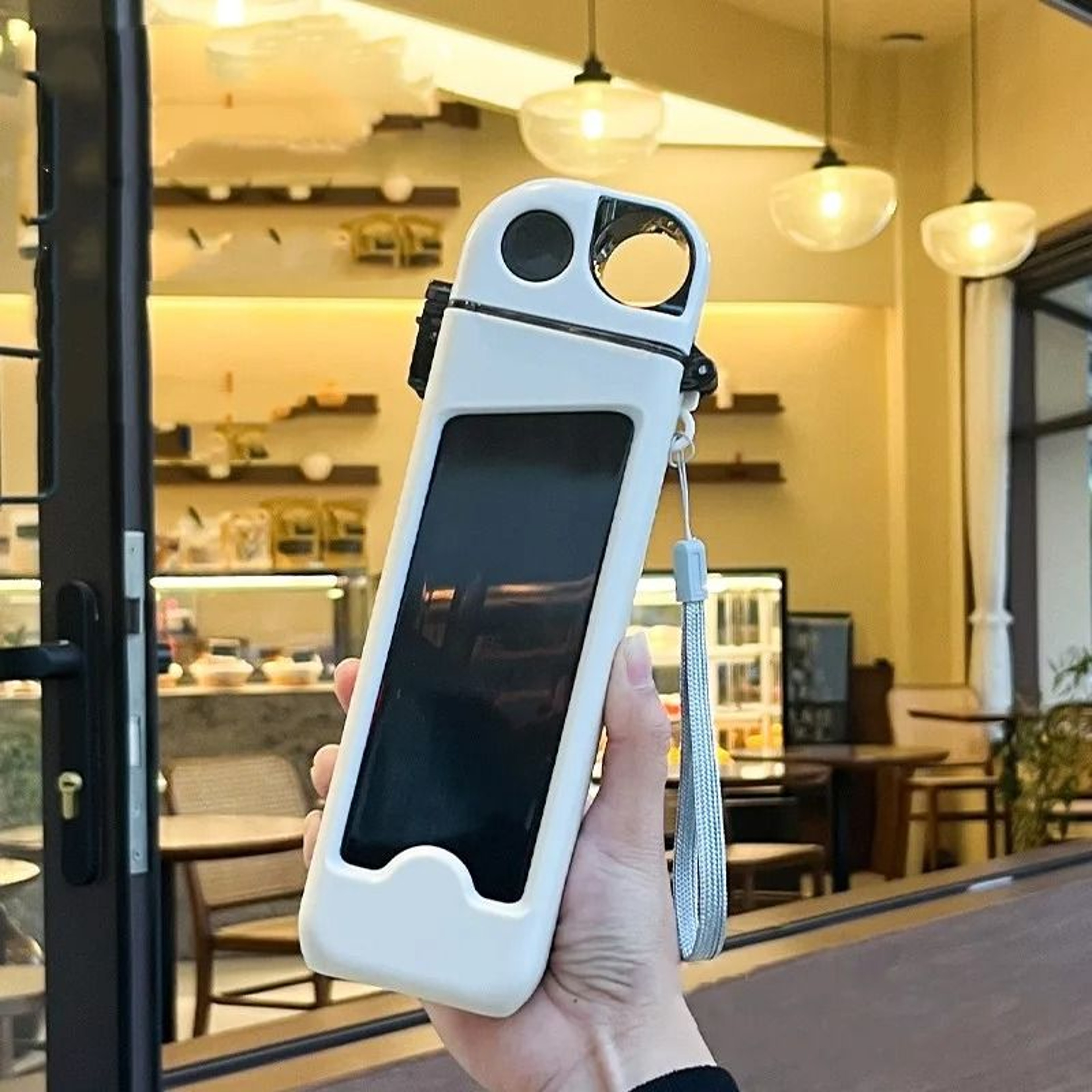 Plastic Straw Rectangular Water Bottle  High Color Value Portable FallResistant Cup 1