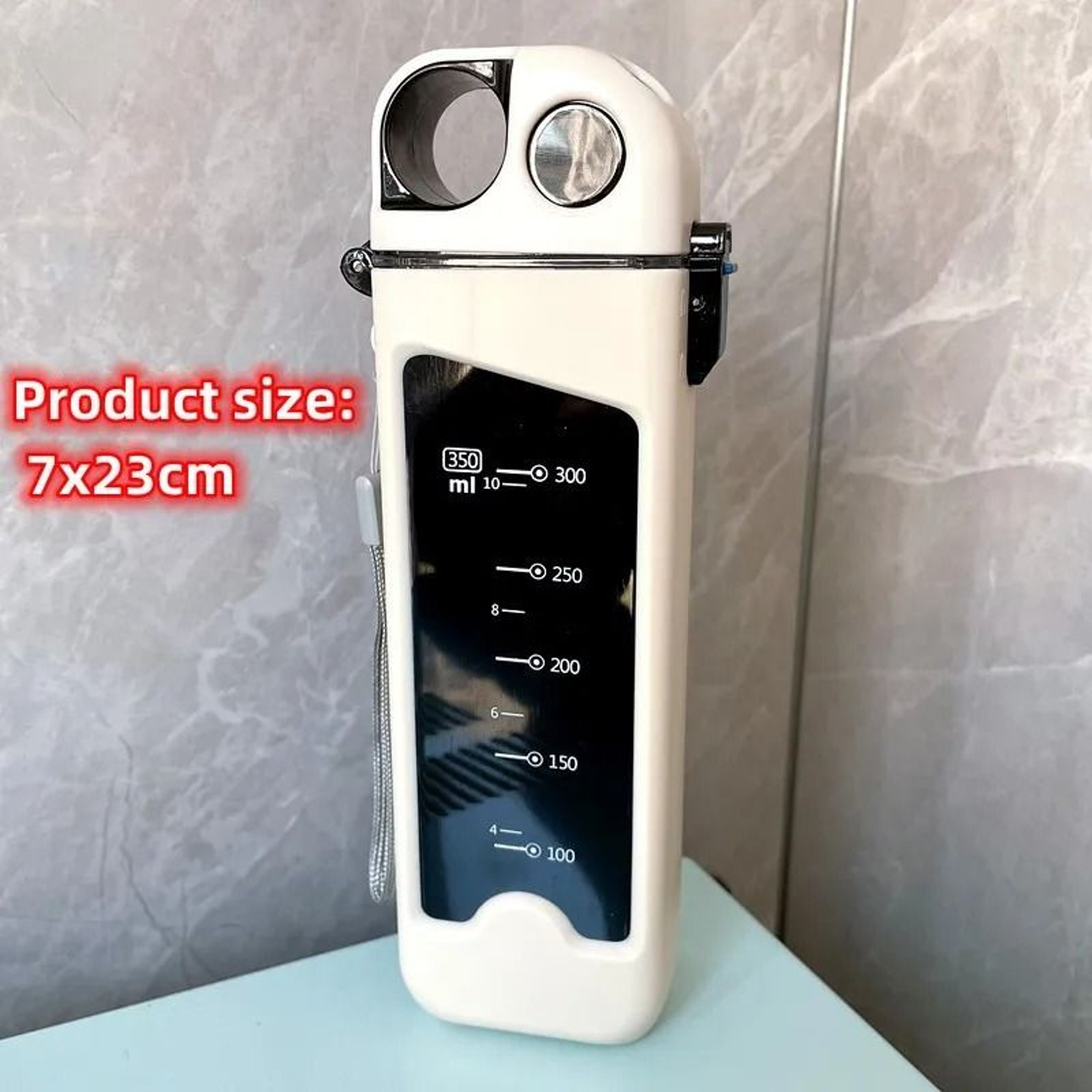 Plastic Straw Rectangular Water Bottle  High Color Value Portable FallResistant Cup 5