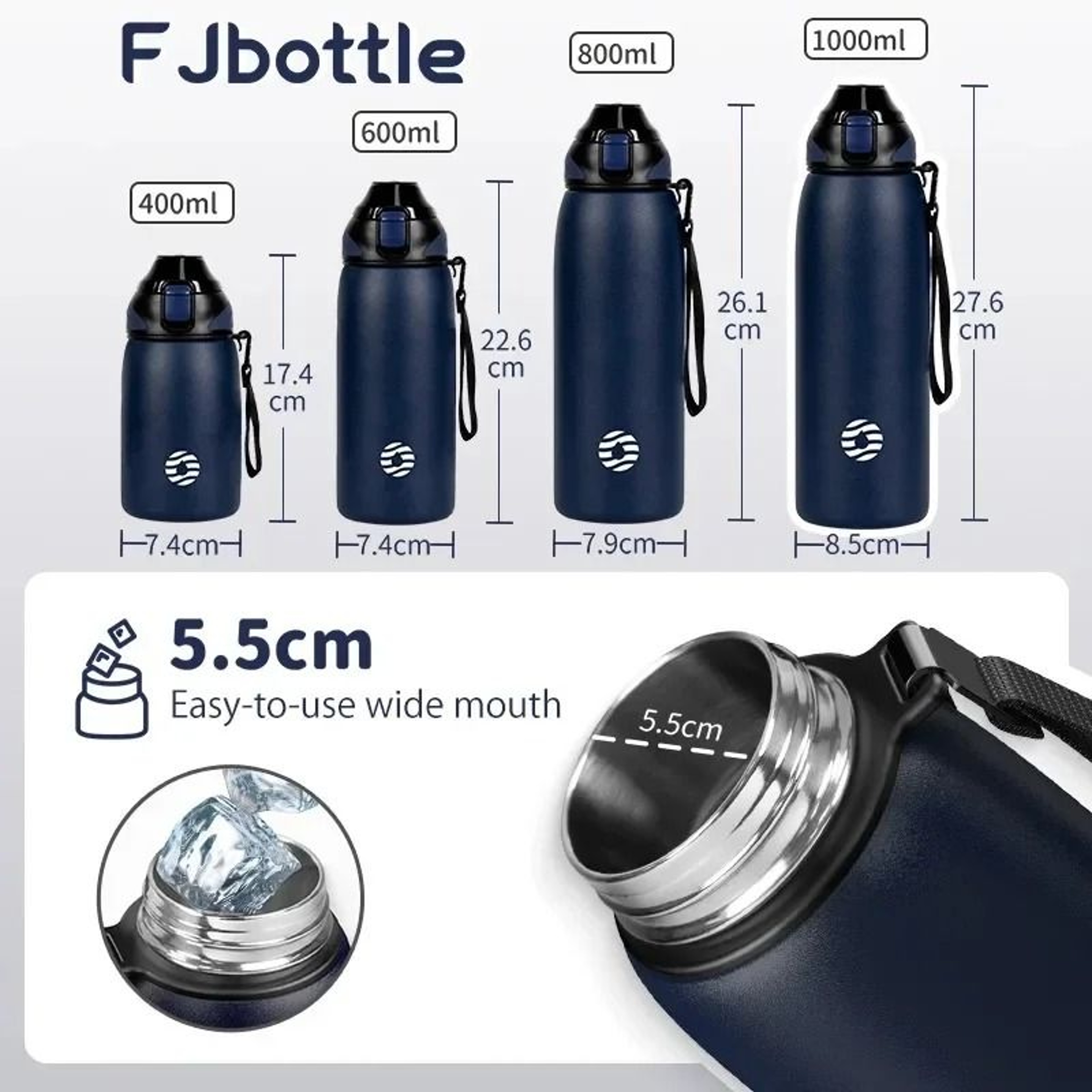 FEIJIAN Stainless Steel Vacuum Sports Bottle  Portable Travel Water Bottle For Hot  Cold Drinks 4