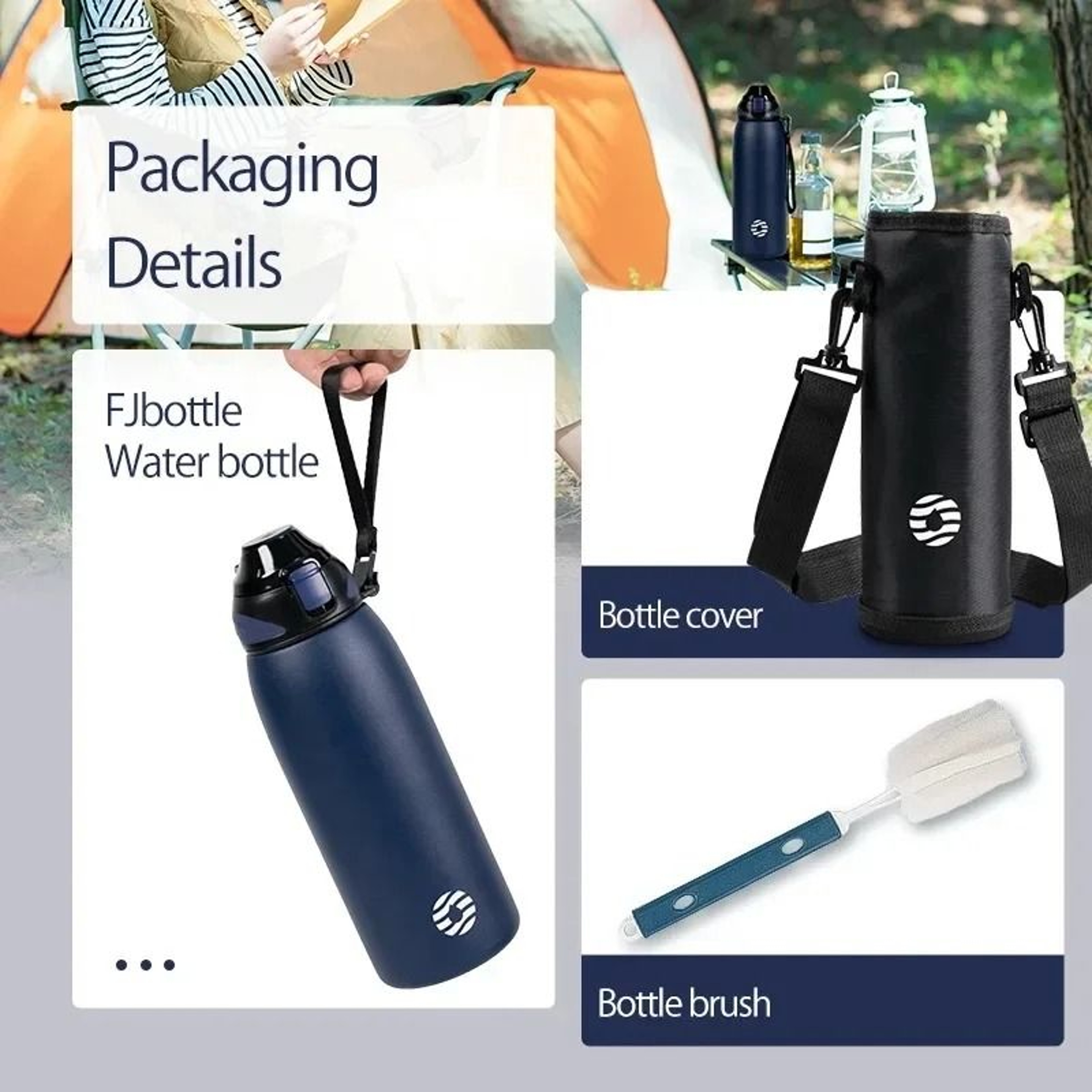 FEIJIAN Stainless Steel Vacuum Sports Bottle  Portable Travel Water Bottle For Hot  Cold Drinks 5